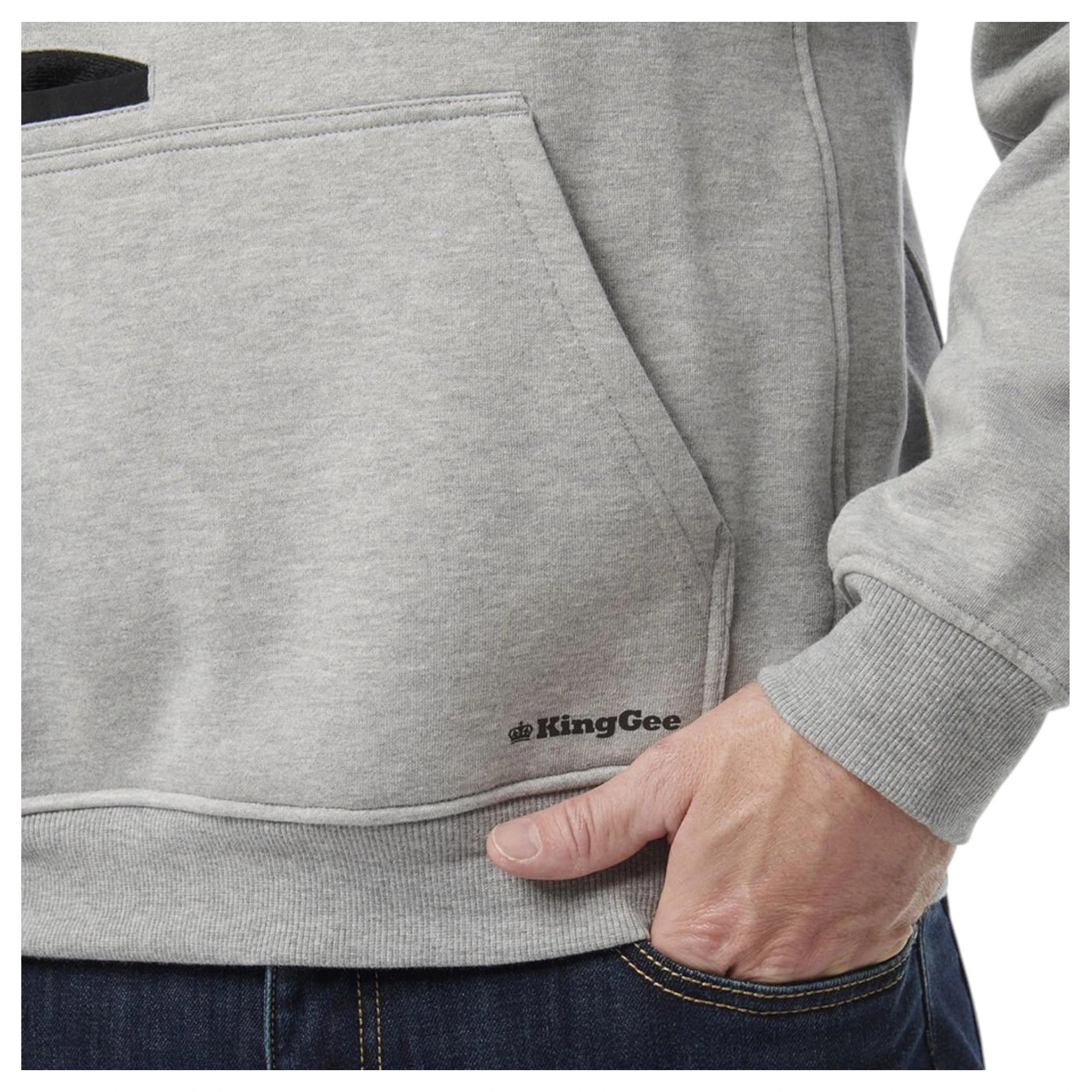 5 KingGee Mens Originals Fleece Hoodie GREY, 5 of 7
