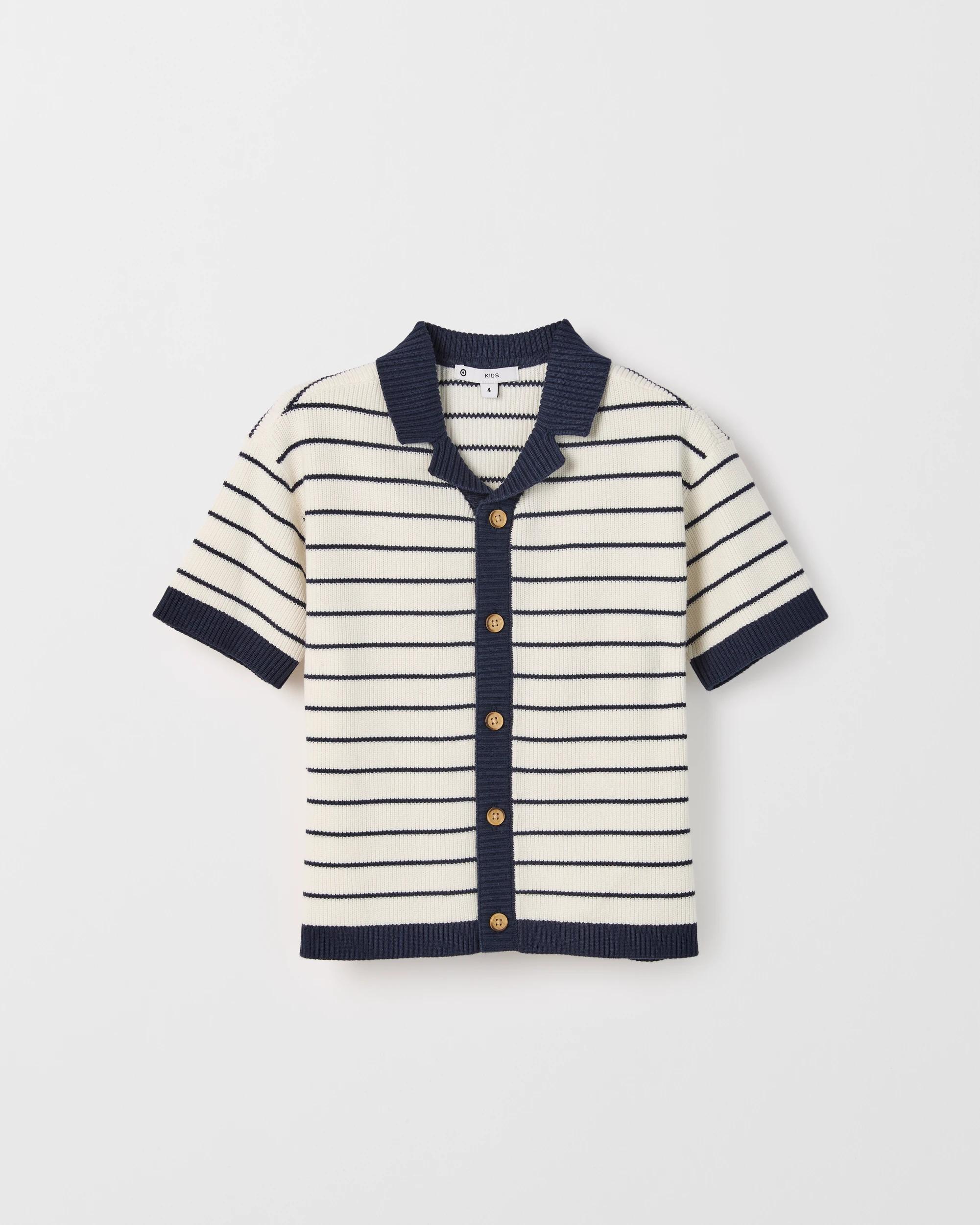 1 Target Kids Australian Cotton Knit Shirt NAVY/CLOUD DANCER, 1 of 2