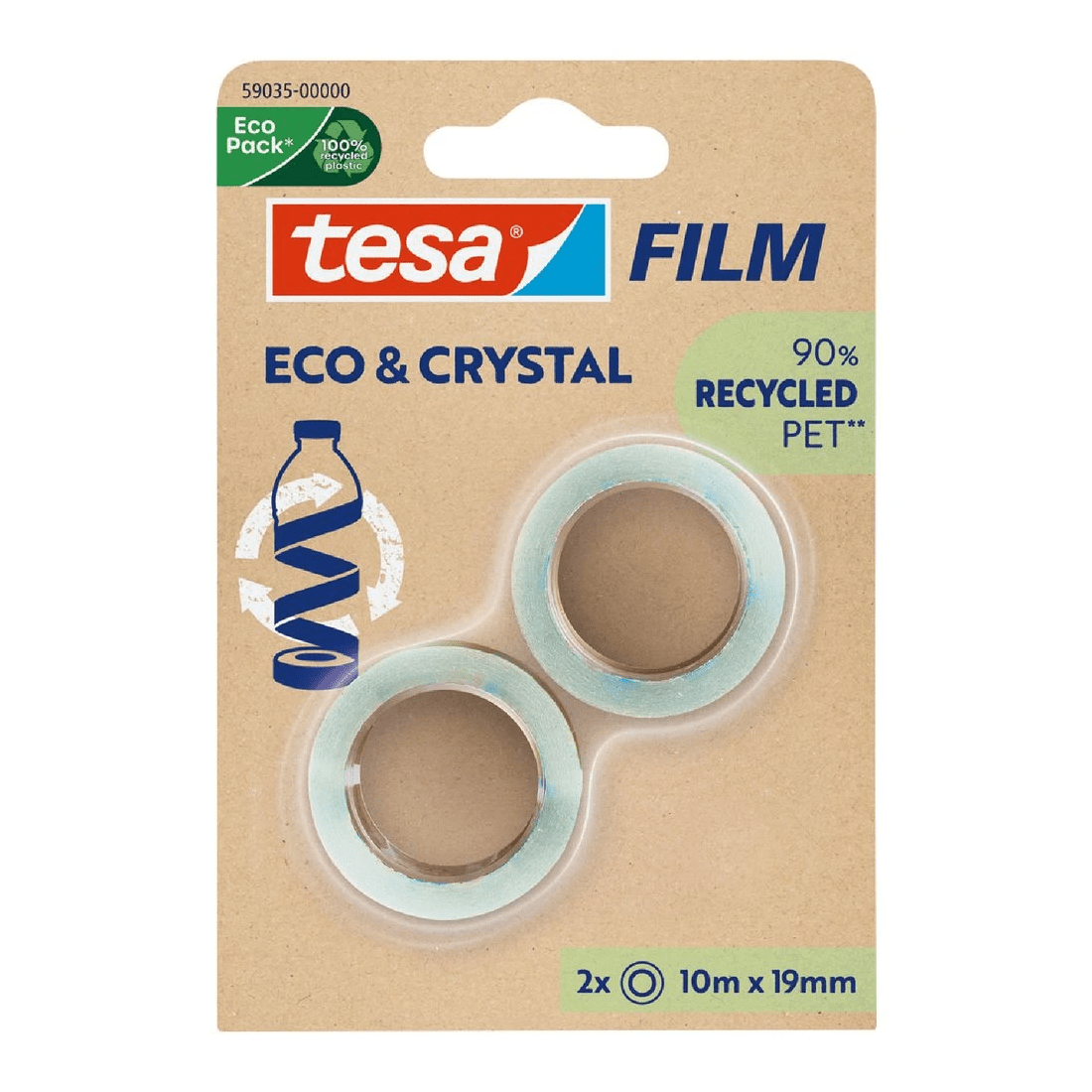 1 Tesa Eco and Crystal Tape 10m x 19mm 2 Pack, 1 of 4