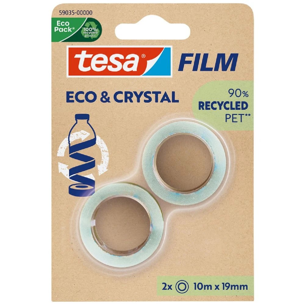 1 Tesa Eco and Crystal Tape 10m x 19mm 2 Pack, 1 of 4