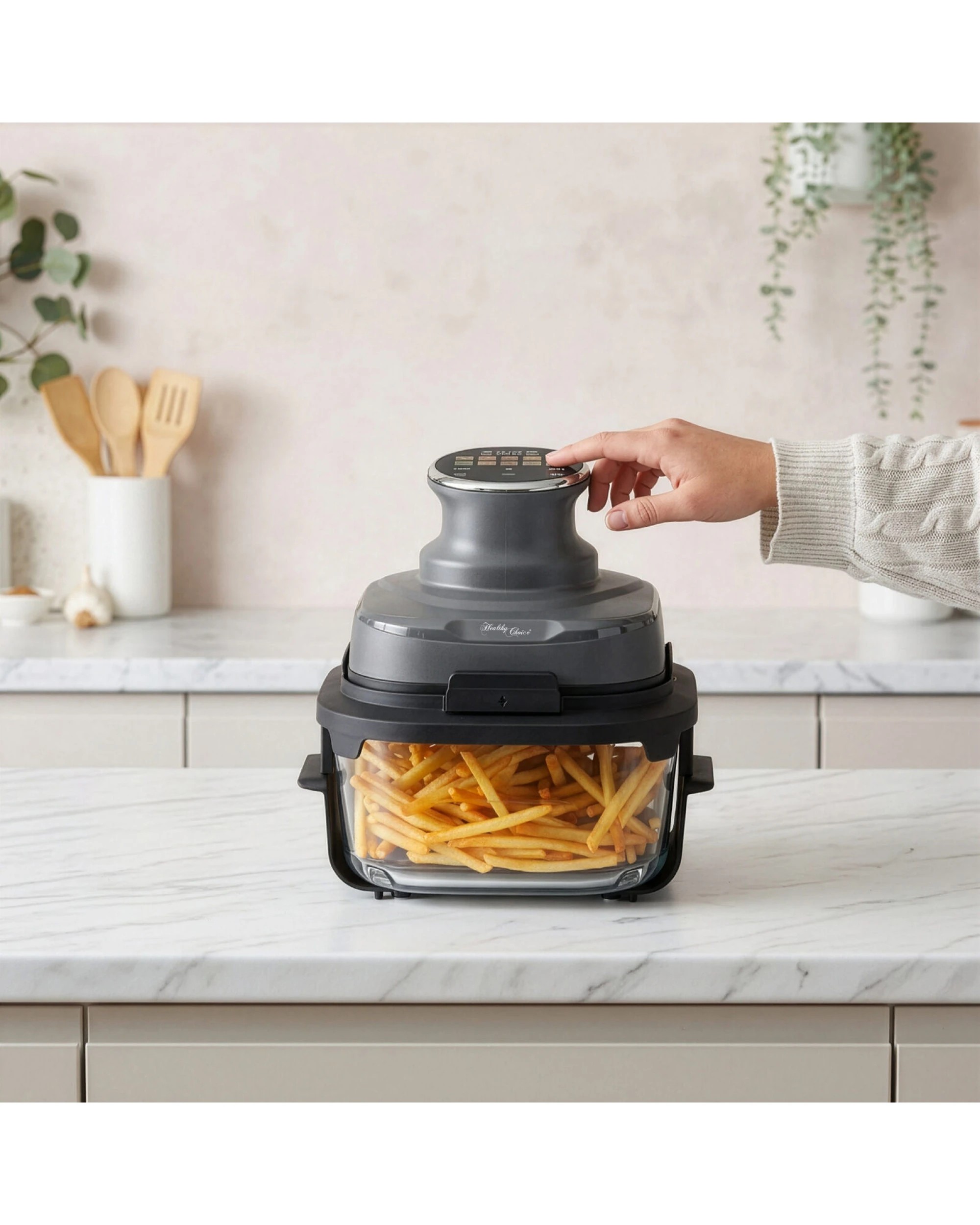 4 Healthy Choice 1500W Dual Basket Portable Air Fryer 6.5L plus 3L with Full-Colour Touch Screen Display, 4 of 6