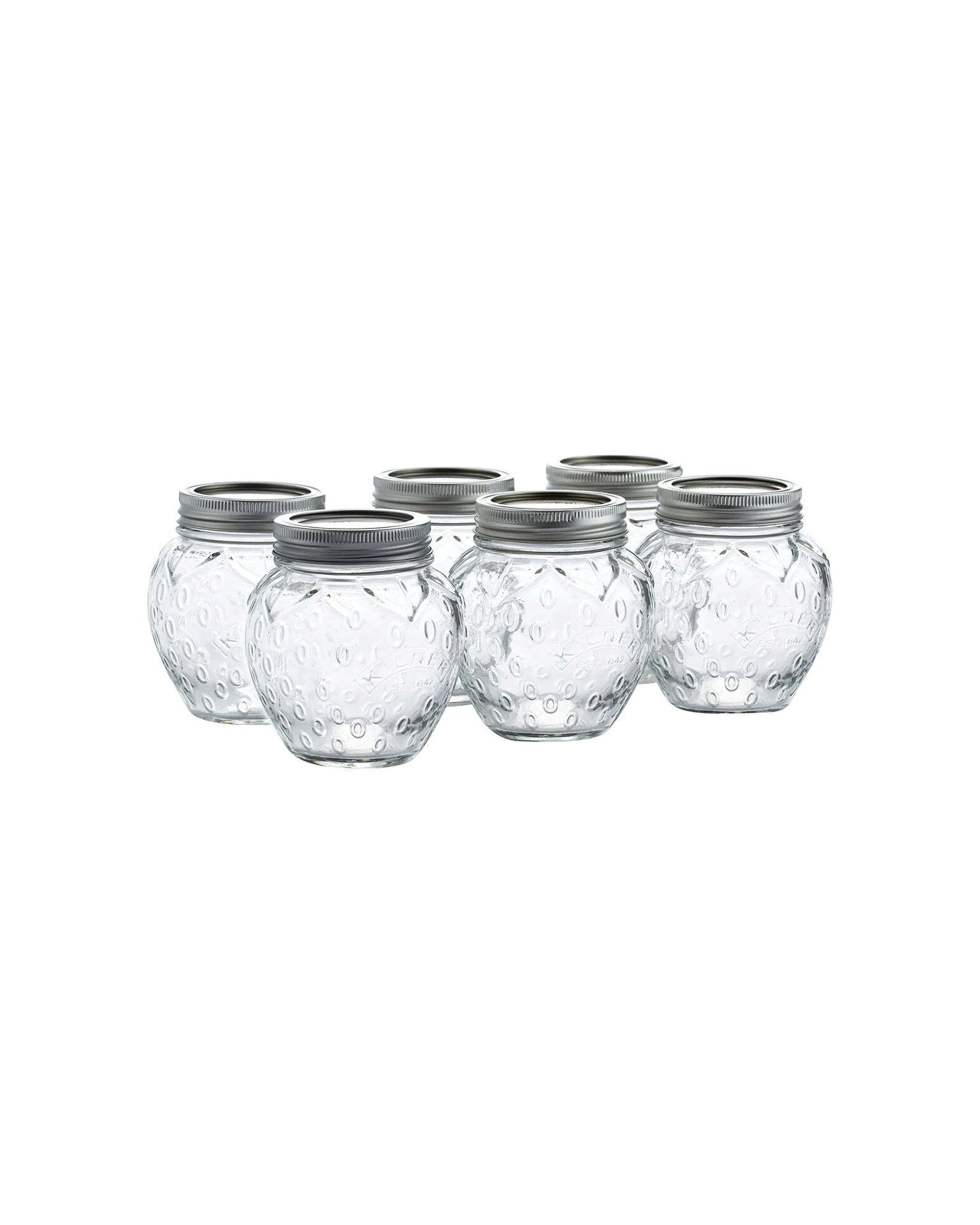 1 Kilner 6pc 400ml Glass Strawberry Preserve Jar With Lid Set - Clear, 1 of 1