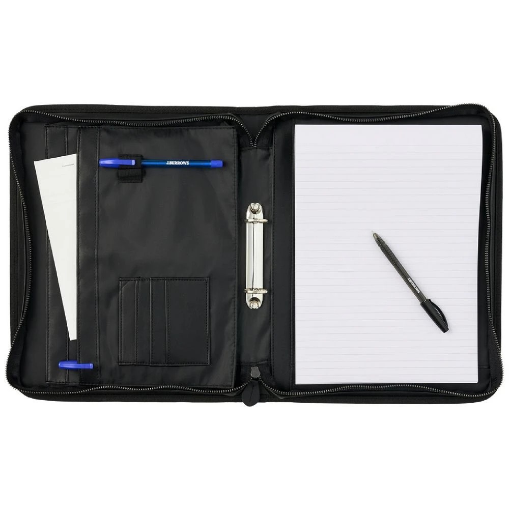 3 J.Burrows A4 Zipper Compendium Black, 3 of 4
