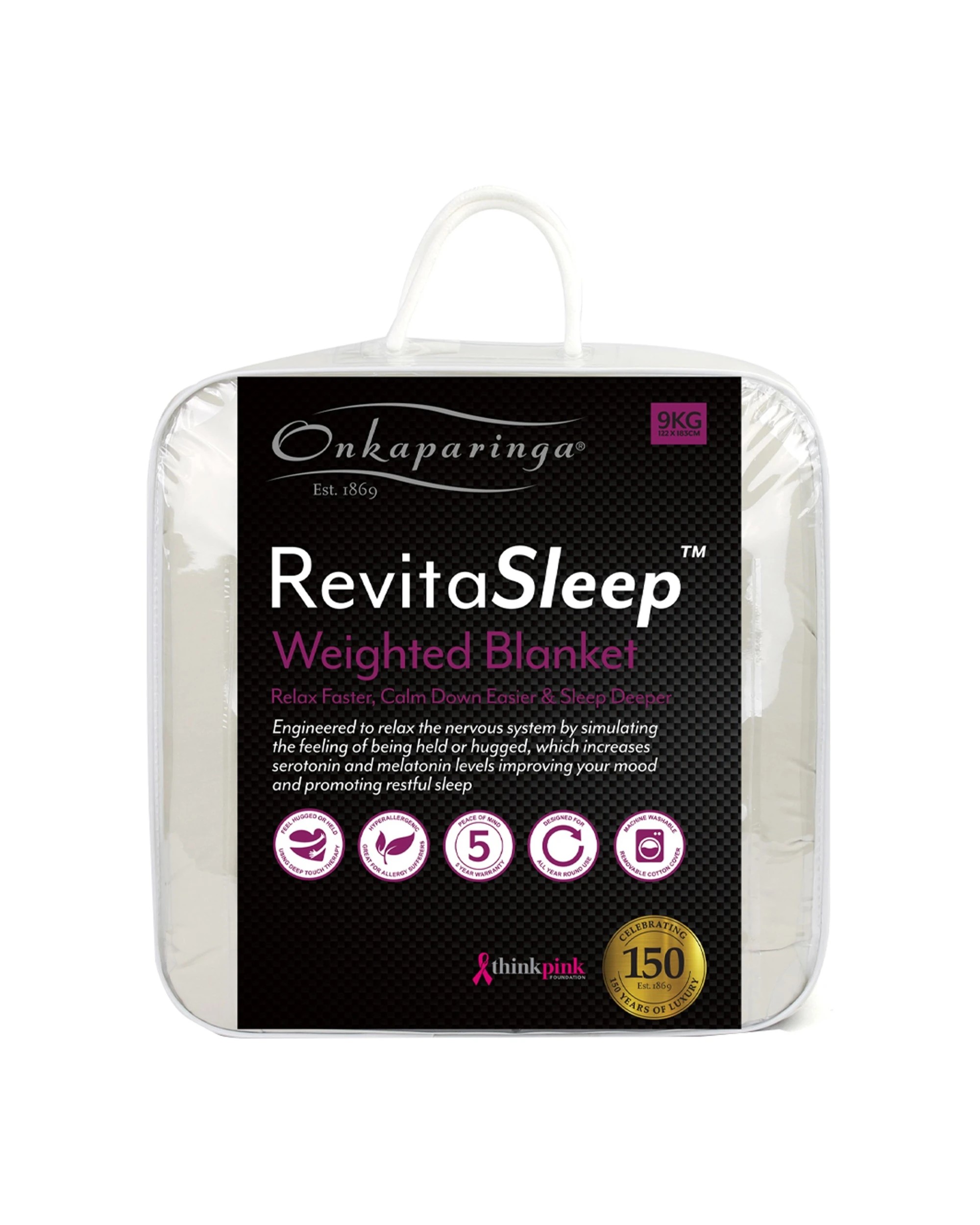 2 Onkaparinga Adults 9kg Weighted Blanket Machine Washable Durable, 2 of 2