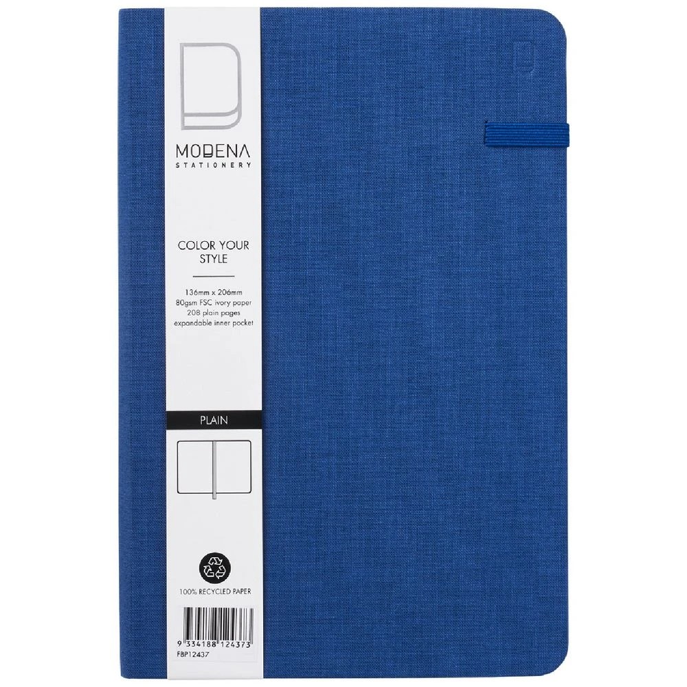 1 Modena A5 Linen Plain Notebook Navy, 1 of 5