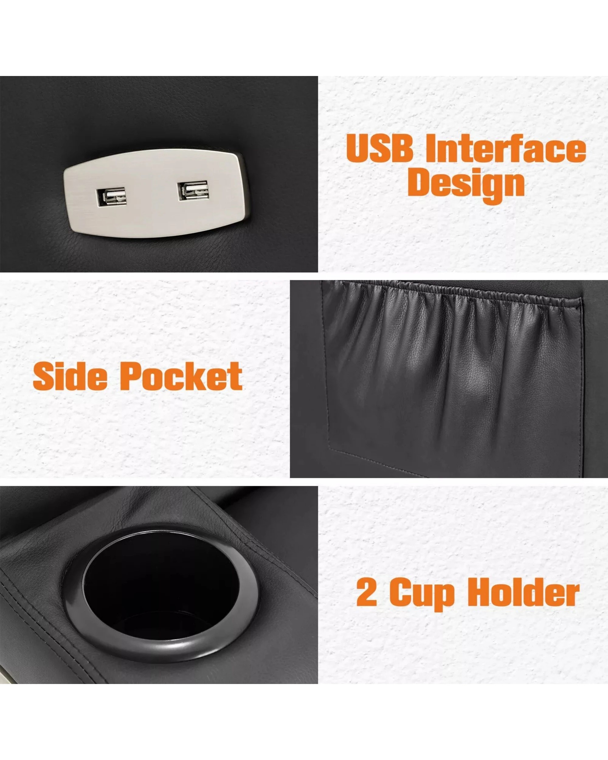 8 Advwin Electric Lift Recliner Chair Lounge Massage Heated Chair Leather Black, 8 of 8