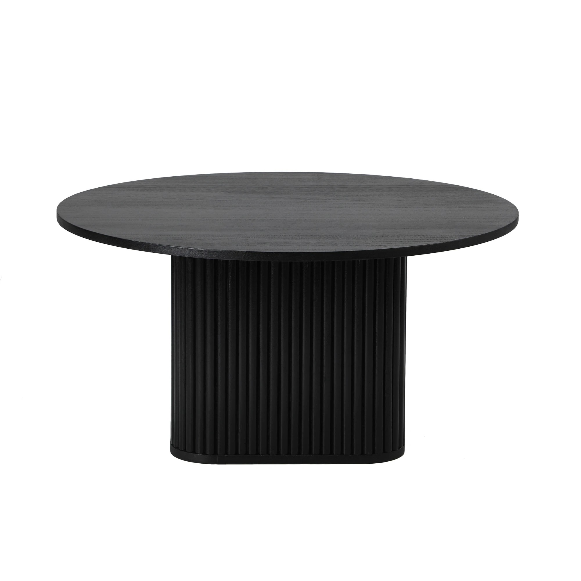 6 Oikiture Coffee Table Side End Tables Sofa Desk Round Wooden
 - Black, 6 of 10