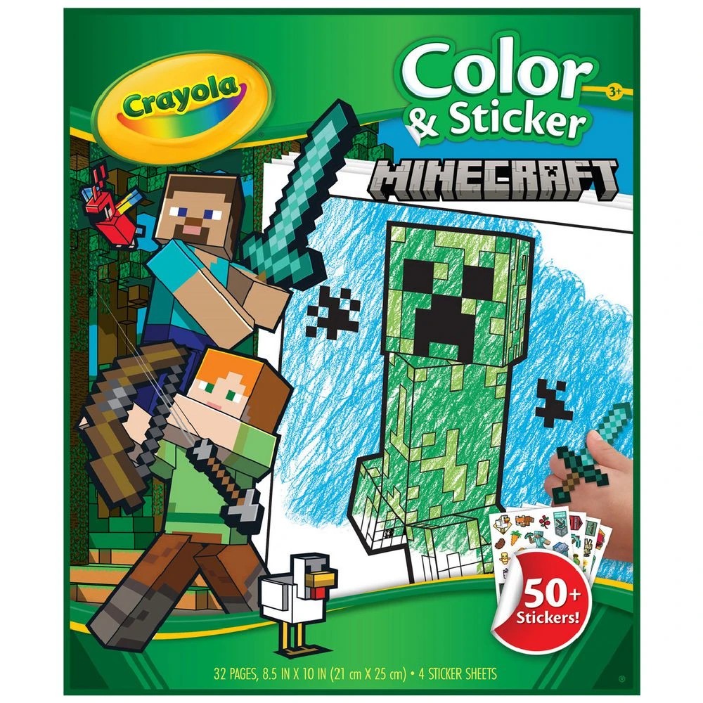1 Crayola Colour & Sticker Book Minecraft, 1 of 3