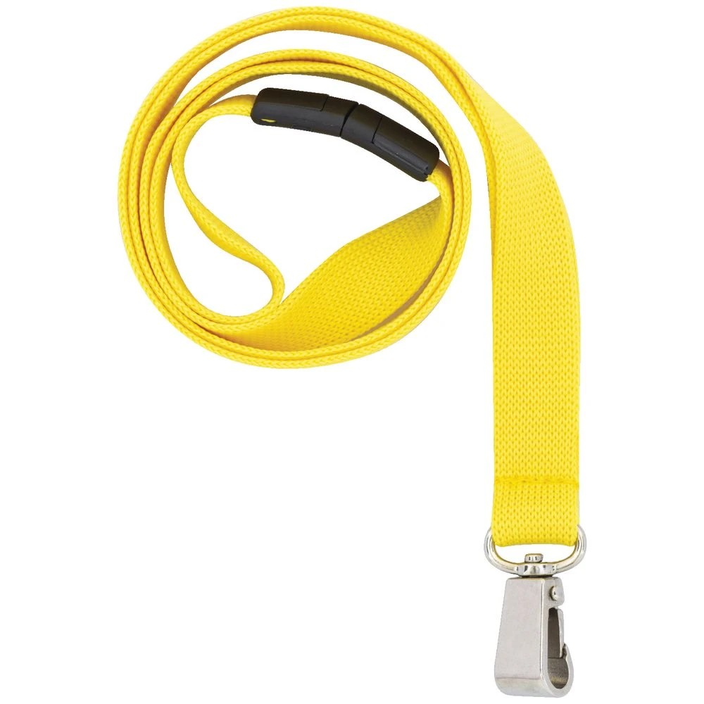 2 J.Burrows Premium Lanyards with Metal Clip Yellow 15 Pack, 2 of 3