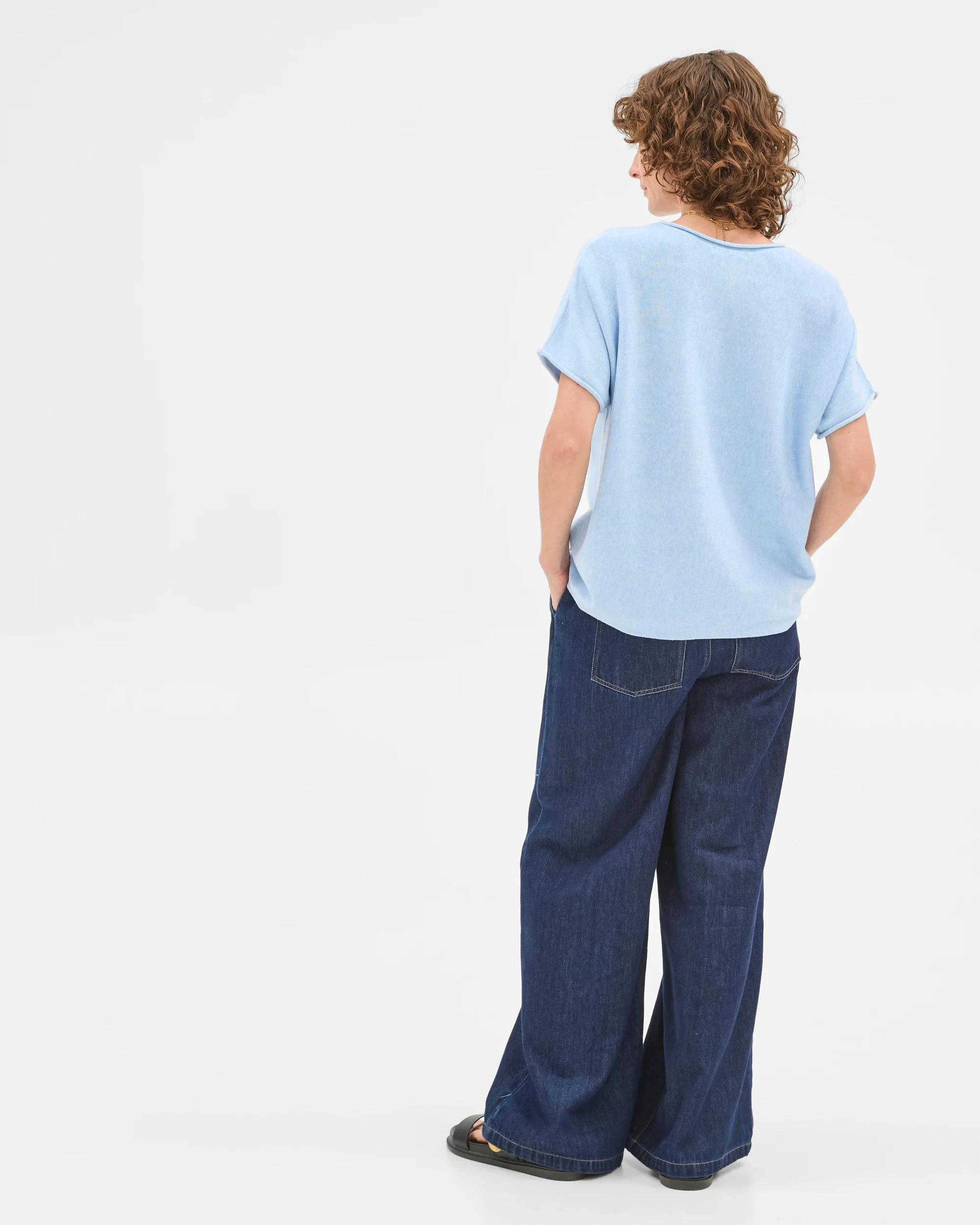 6 Target Australian Cotton Blend Rolled Knit T-Shirt HYDRANGEA MARLE, 6 of 6