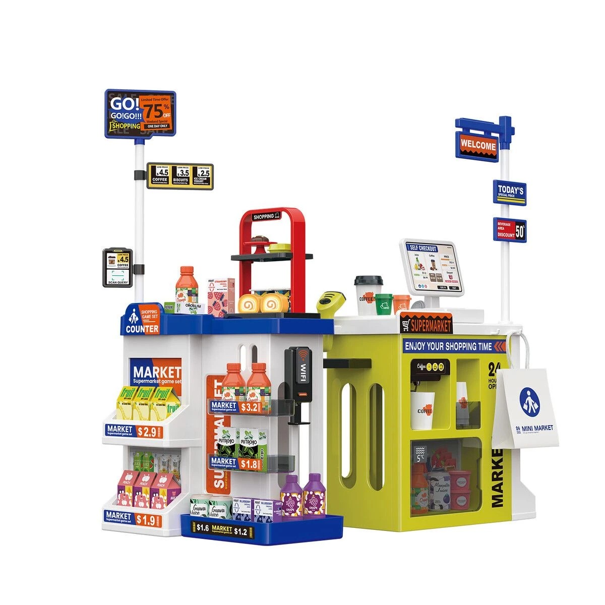 1 Ausway 67PCS Kids Supermarket Toys Education Pretend Play Set, 1 of 7