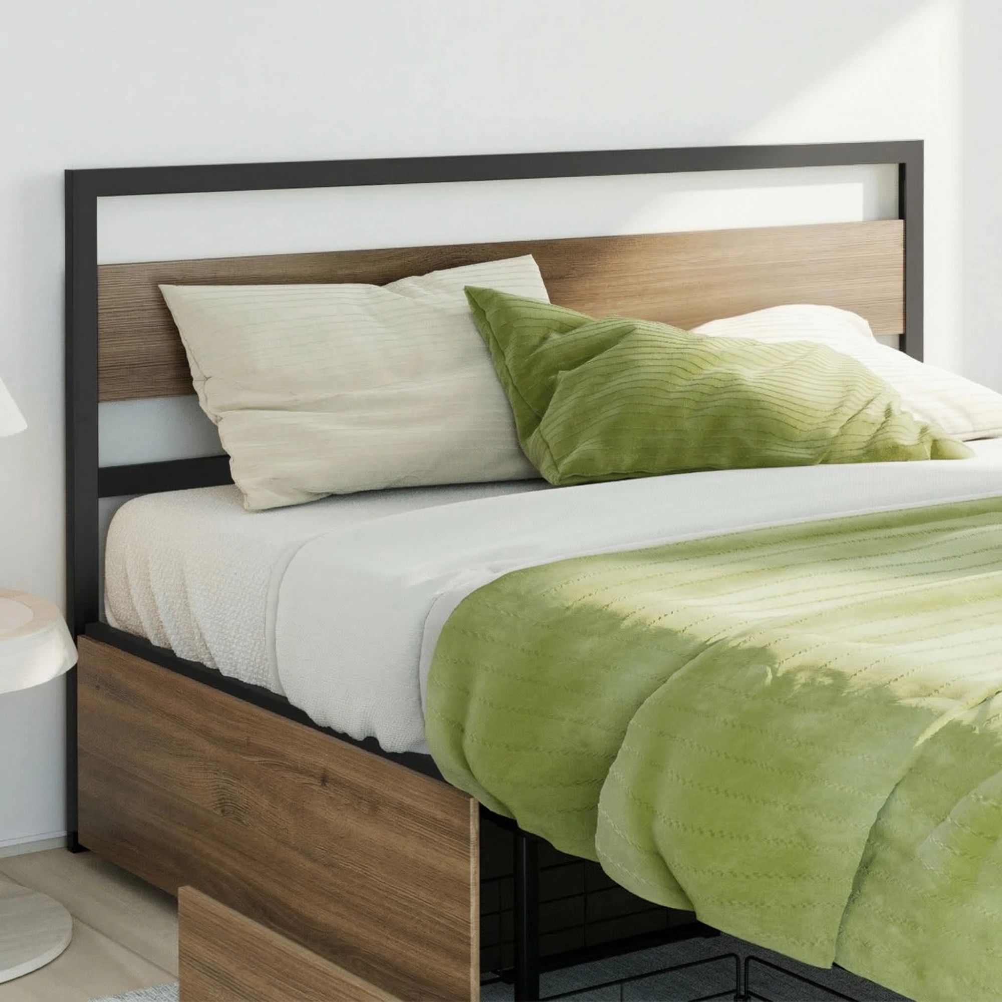 4 Artiss Bed Frame Queen Size Metal Frame with 2 Drawers DREW - Multi, 4 of 8