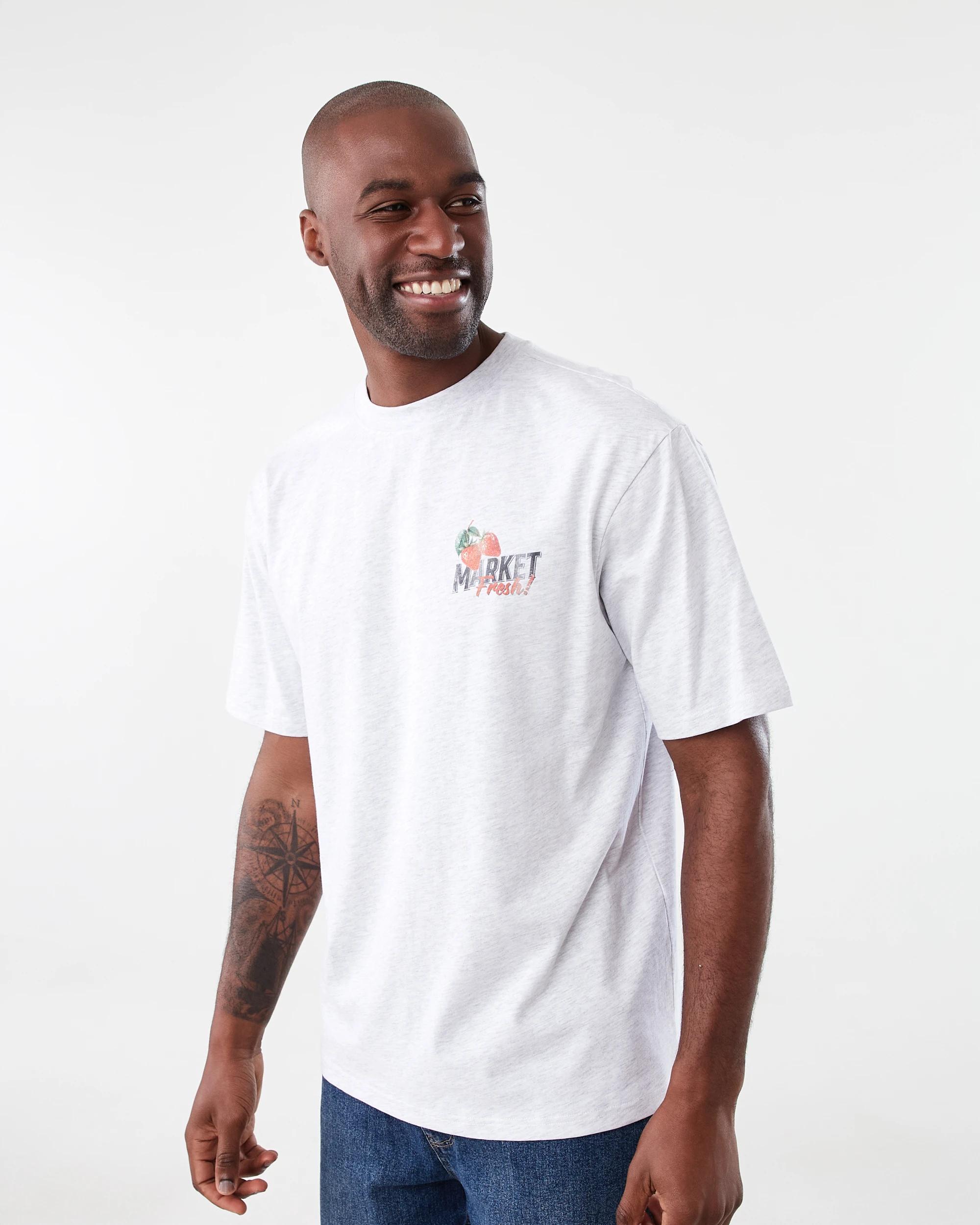 2 Oversized Print T-shirt Gry Market, 2 of 7