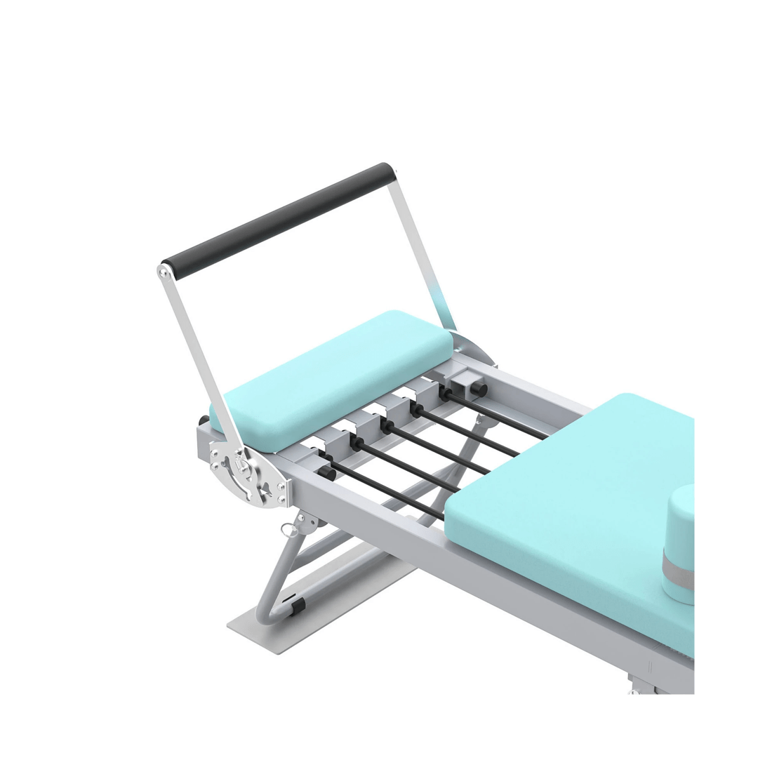 2 Advwin Foldable Pilates Reformer Machine Exercise Equipment with Wheels Cyan, 2 of 7