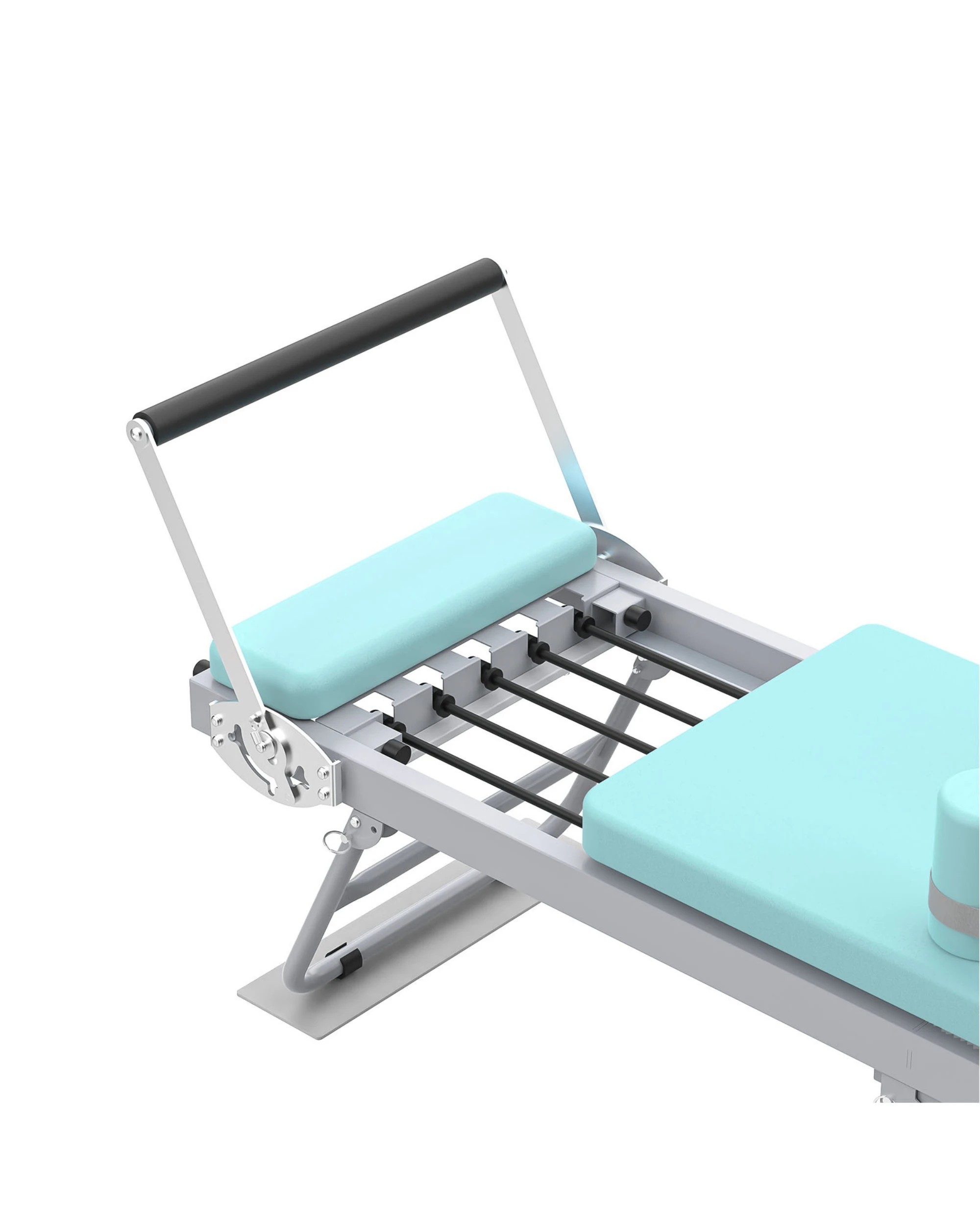 2 Advwin Foldable Pilates Reformer Machine Exercise Equipment with Wheels Cyan, 2 of 7