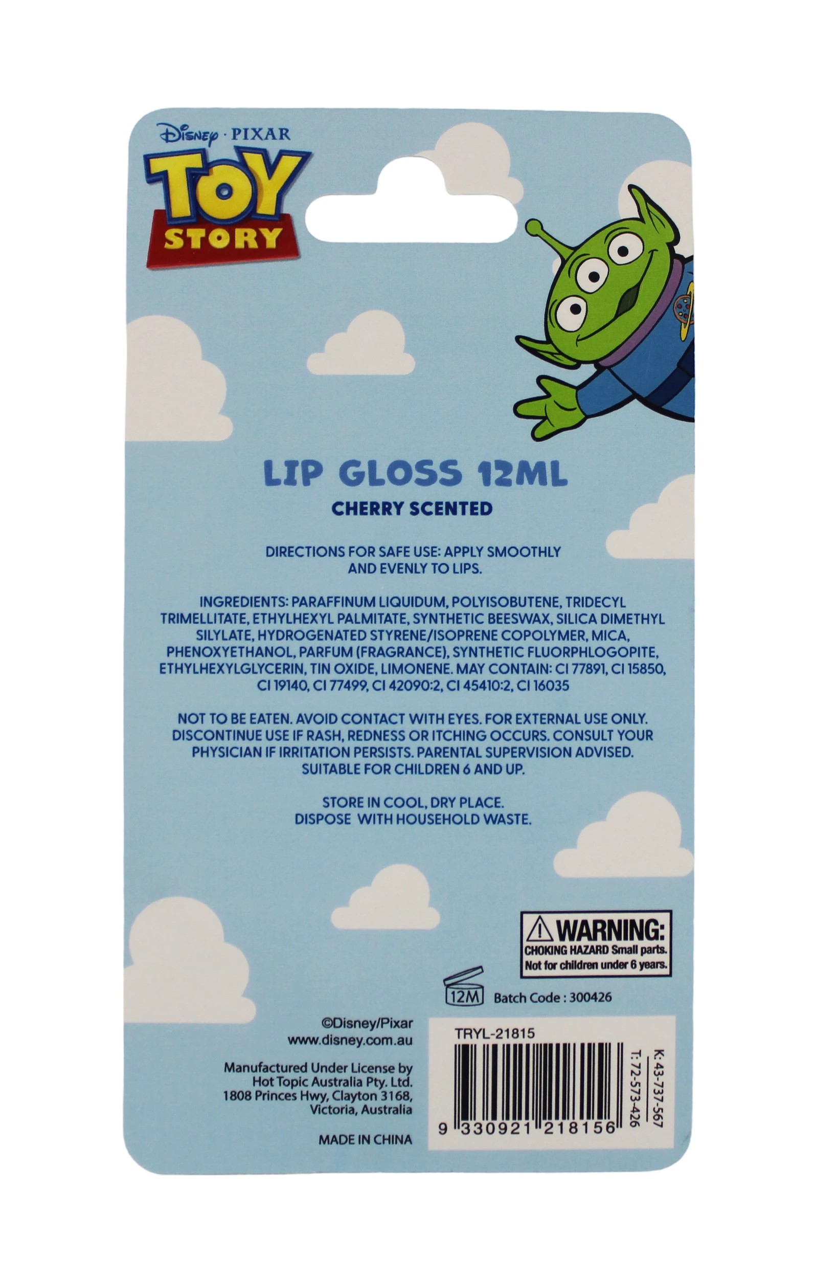 2 Disney Pixar Toy Story Lip Gloss Keychain 12ml - Cherry Scented, 2 of 4