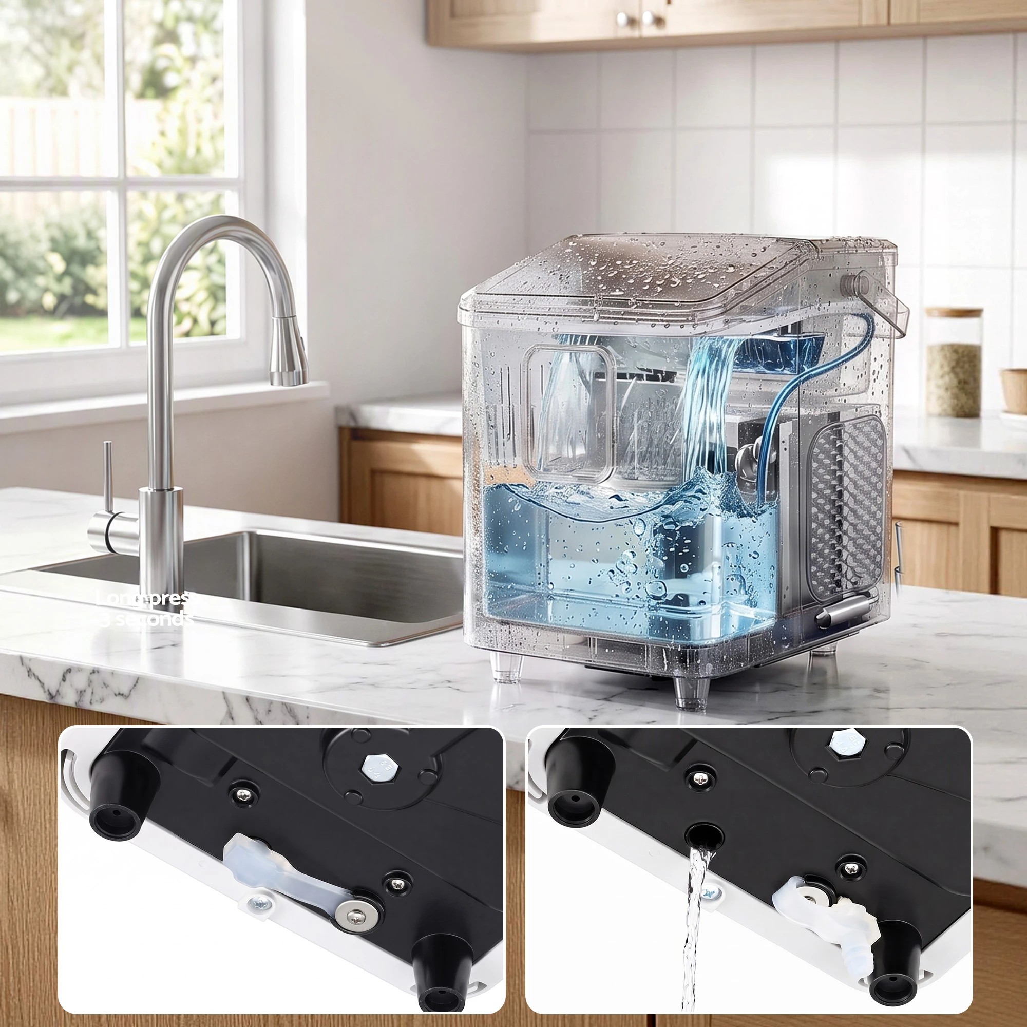 7 Devanti Ice Maker Machine 1112kg/24hr-White, 7 of 10