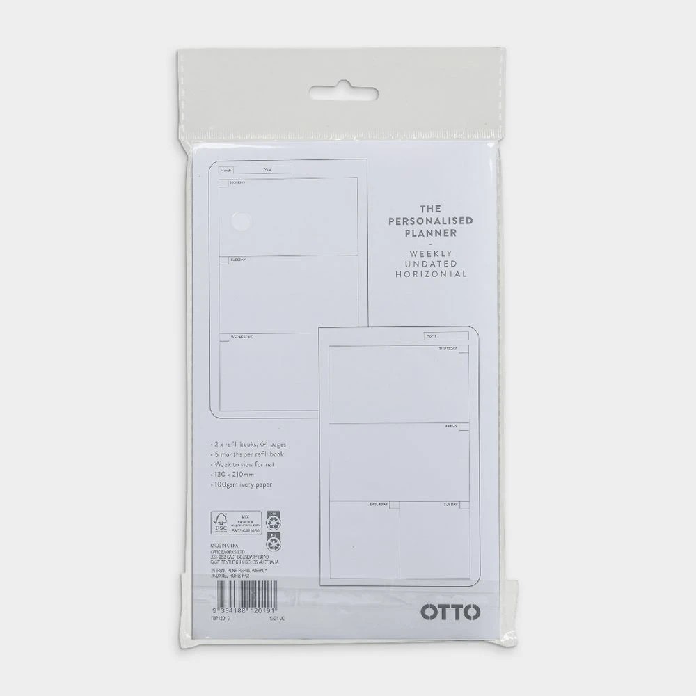 5 Otto Personal Weekly Undated Planner Horizontal Refills, 5 of 5
