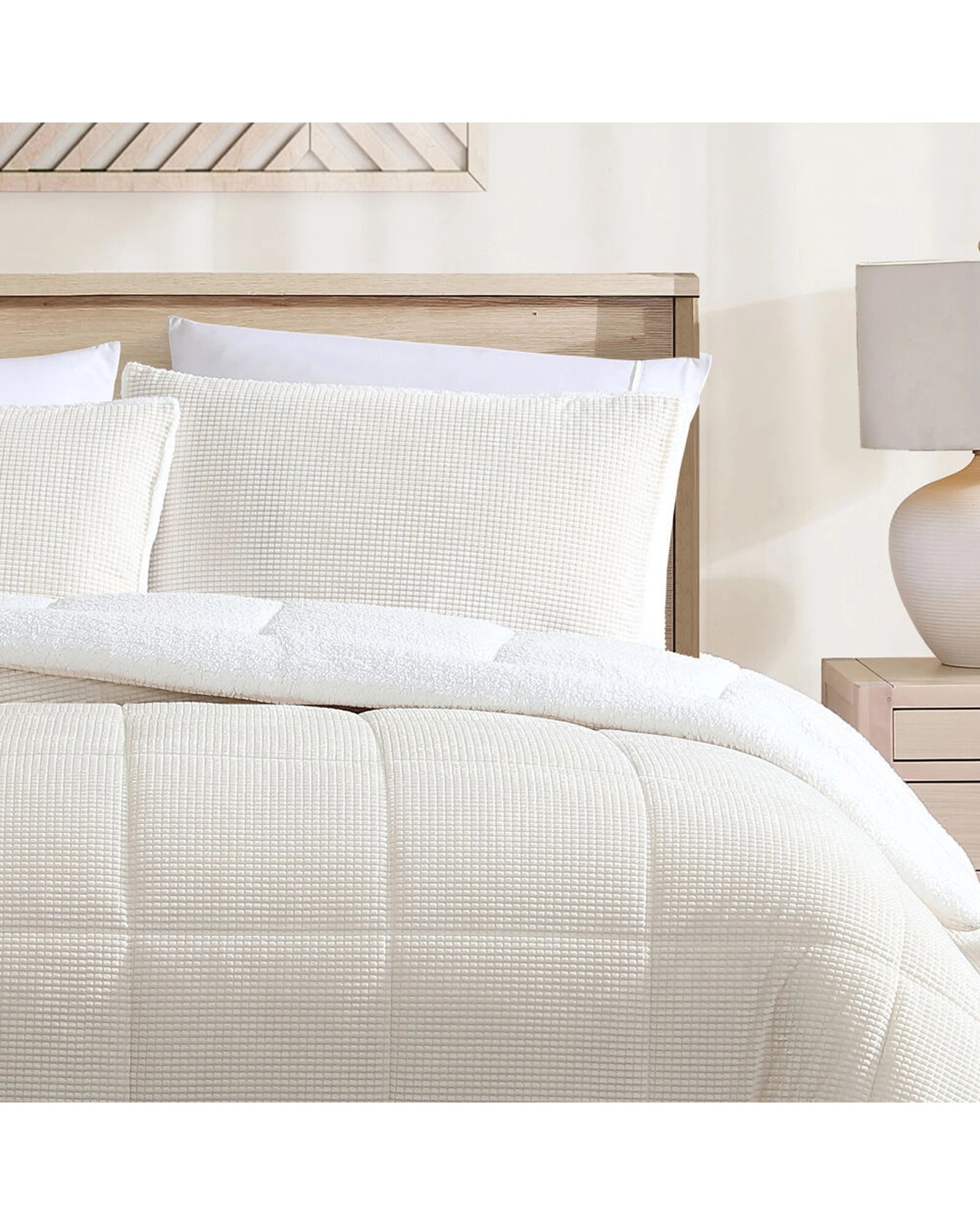 2 Ardor Boudoir 3pc Avalon Comforter Pillowcase Set Cream - Queen/King - Beige, 2 of 3