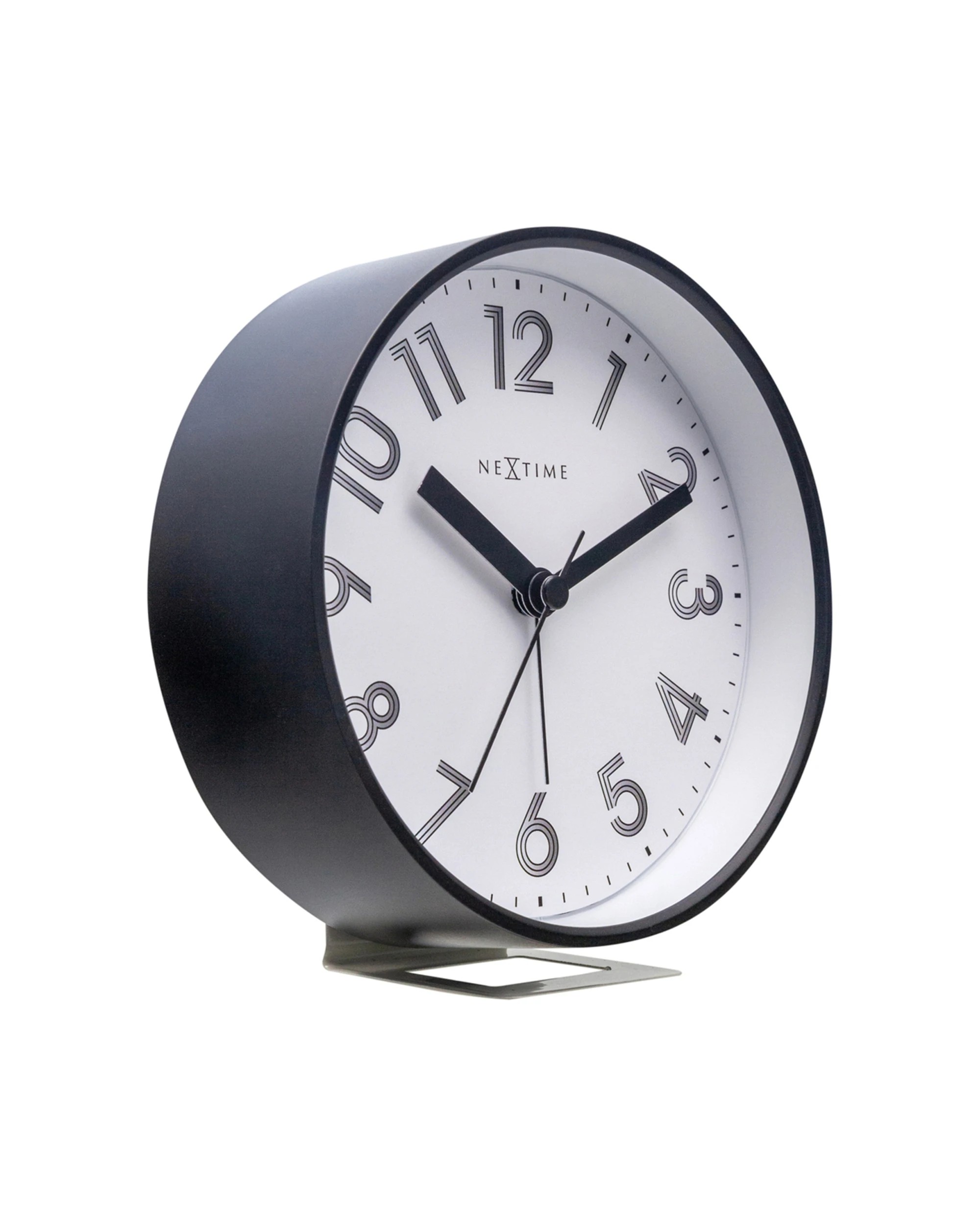 2 NEXTIME Reflect Alarm Clock Silent Movement Night Light Wall Table Use - White, 2 of 7