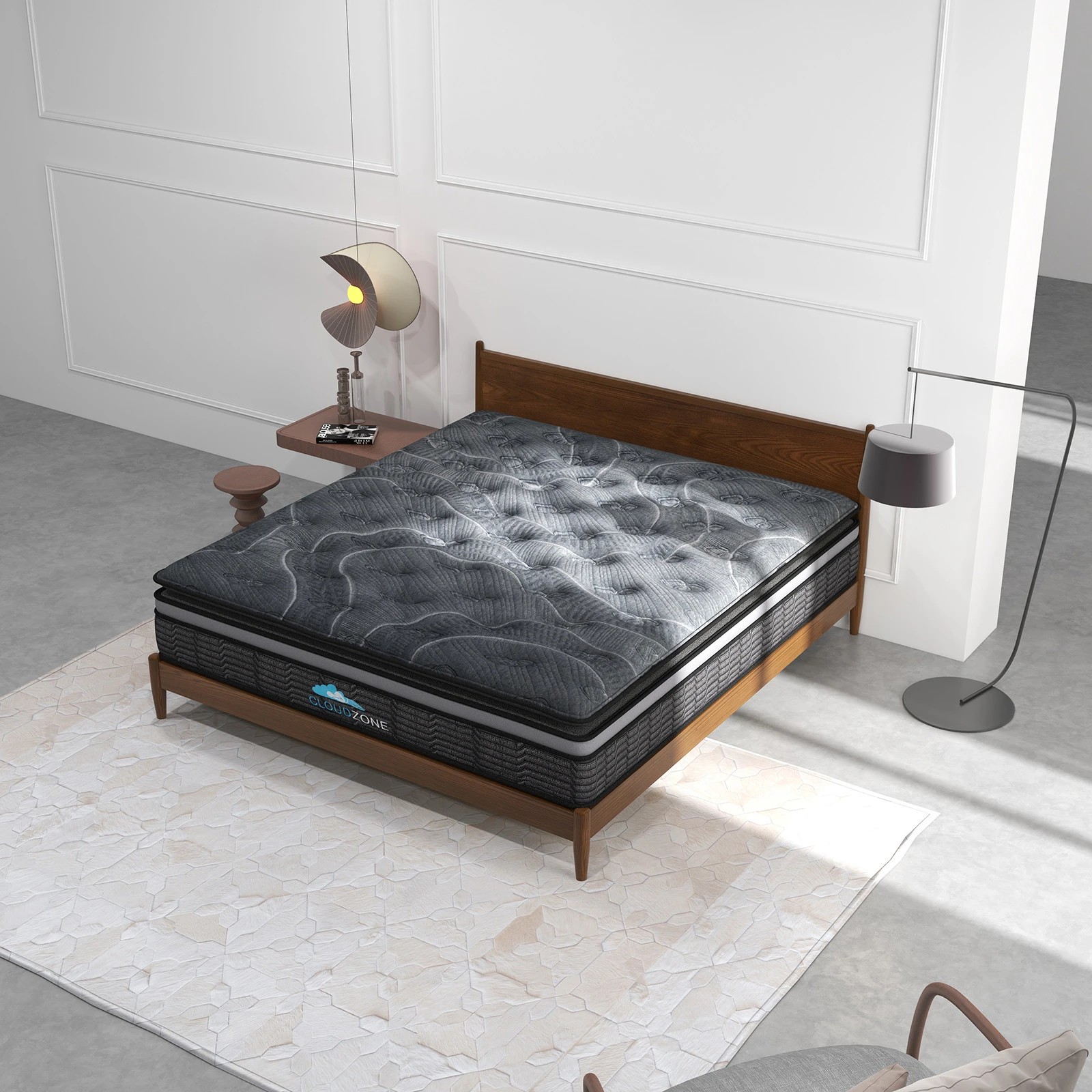 9 Cloud Zone Double Layer Euro Top Pocket Spring Mattress Plush Medium Firm - Single Bed - Charcoal, 9 of 10