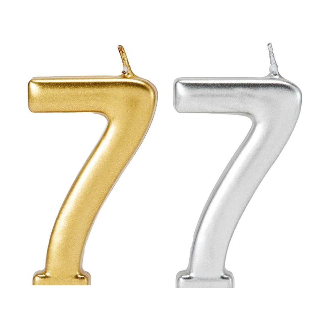 5 Metallic Candle Number 7 - Assorted, 5 of 6