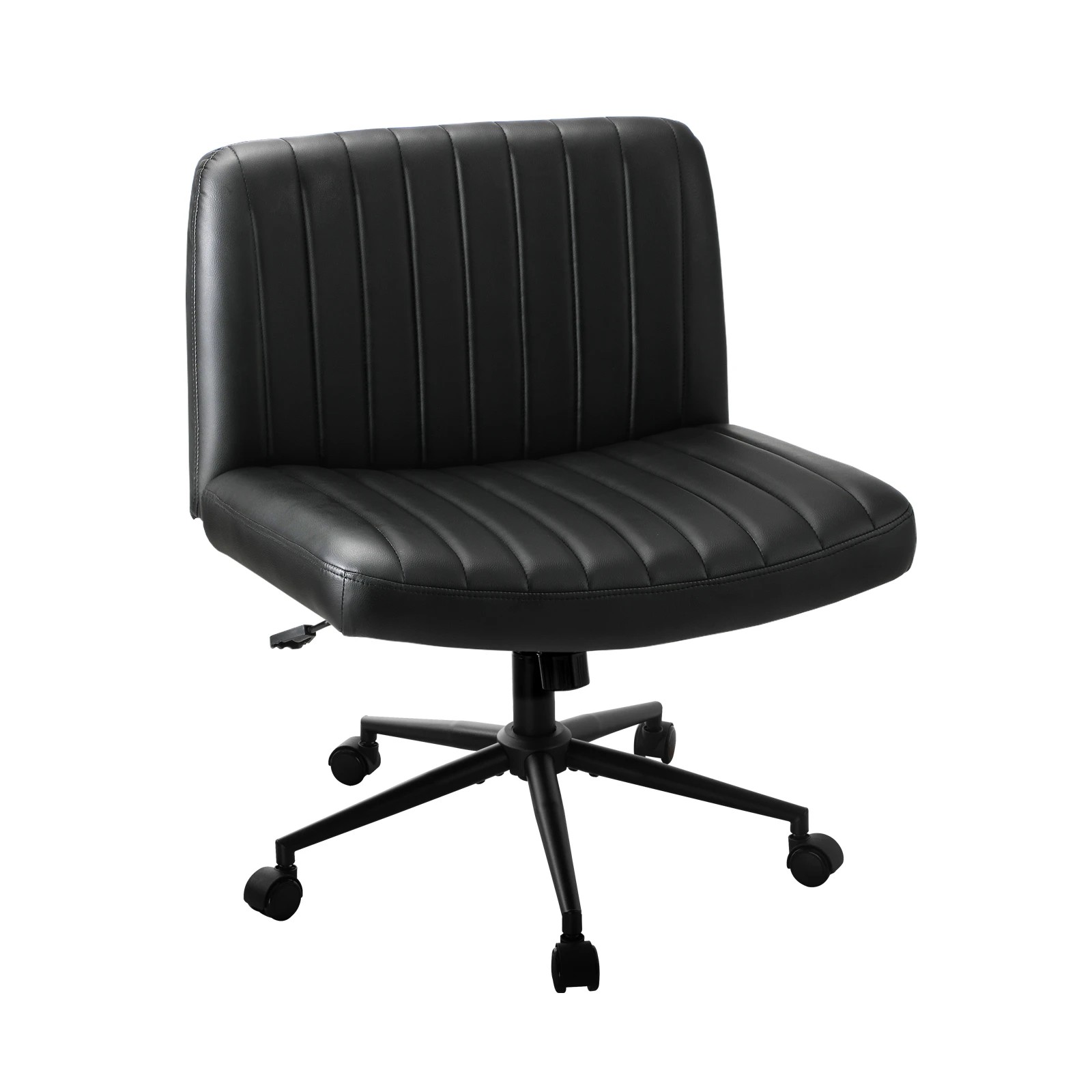 1 Oikiture Armless Office Desk Chair Faux Leather
 - Black, 1 of 9