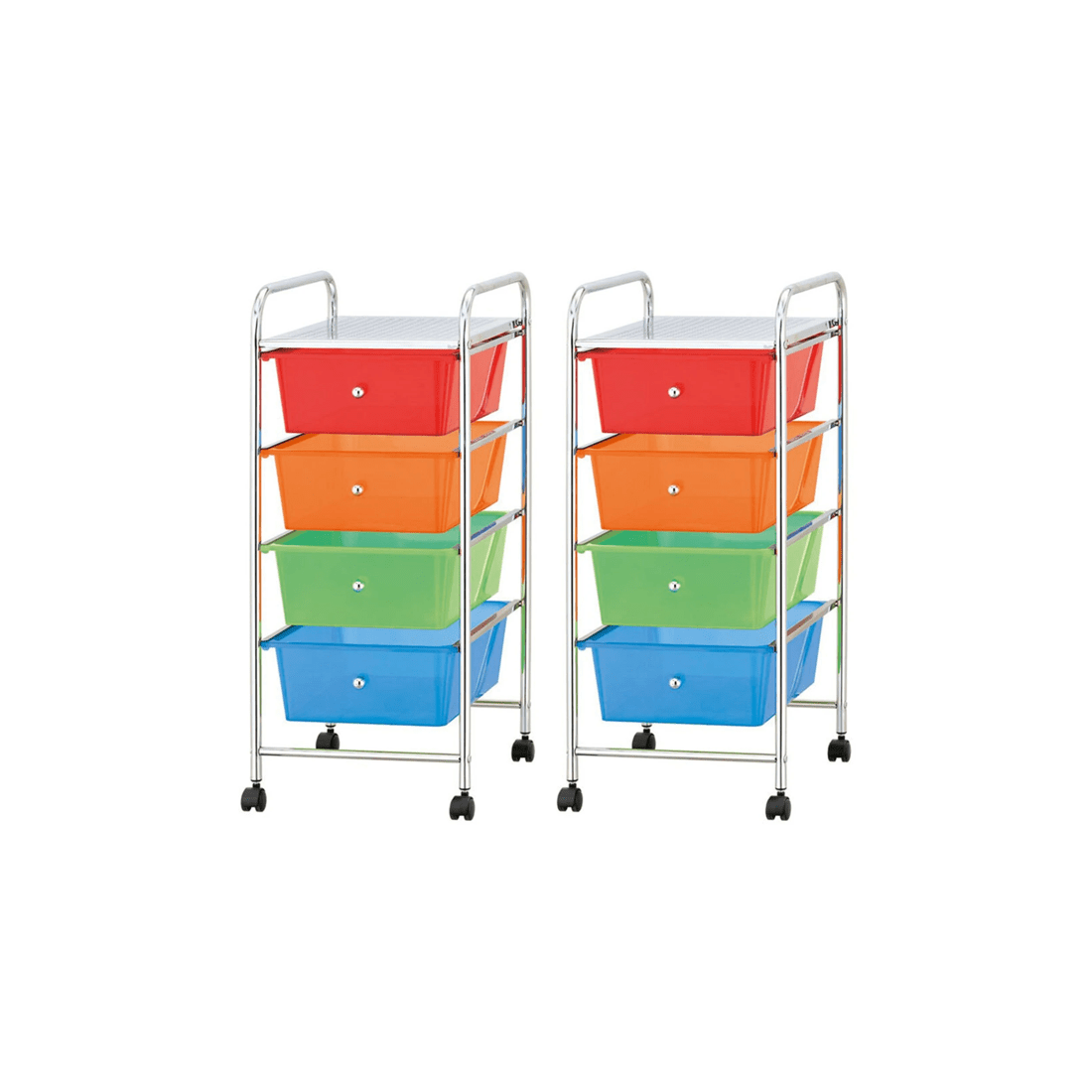 1 BoxSweden 4 Drawers Portable Storage Trolley- 2 Pack Storage - Four Drawers - Multi, 1 of 3