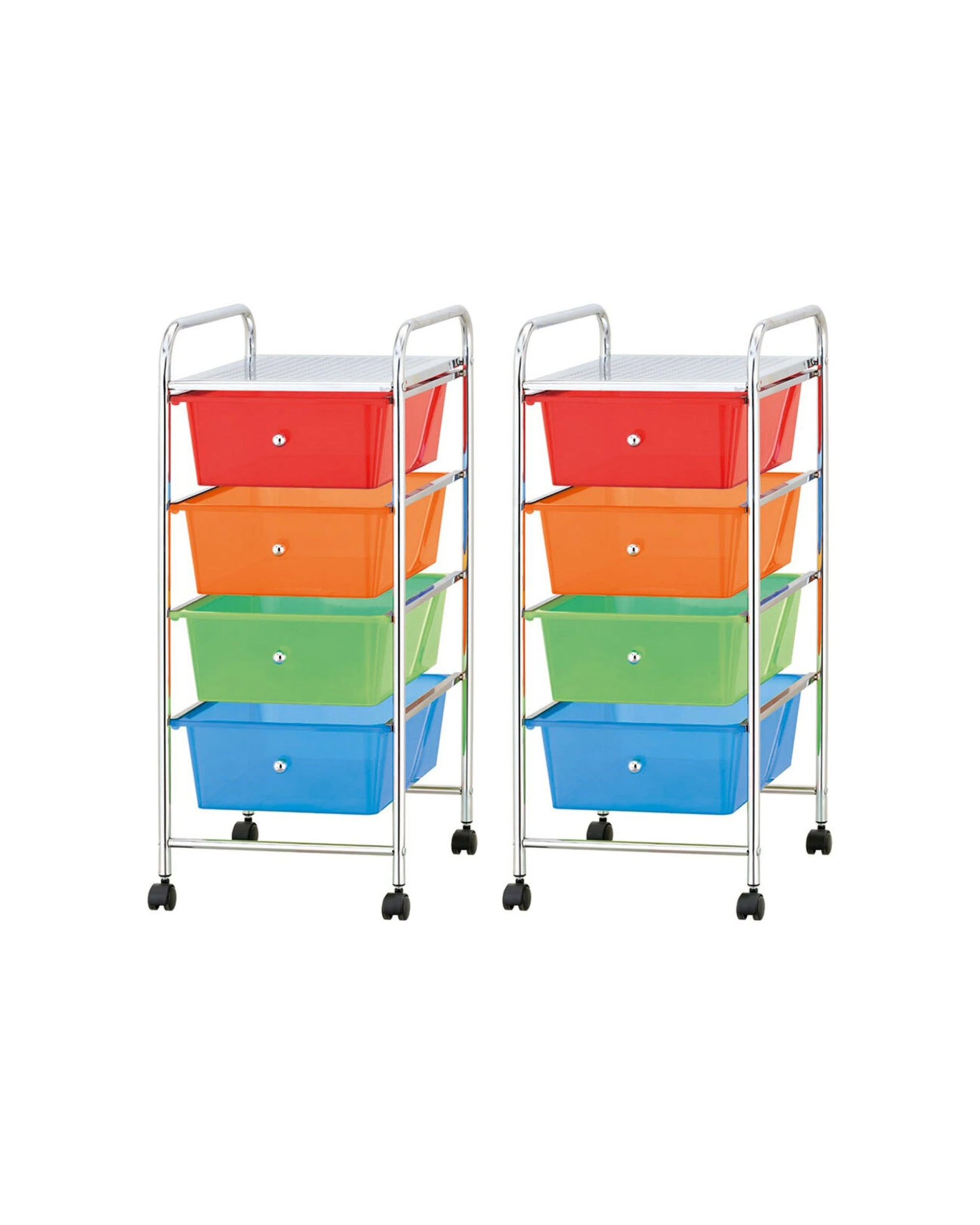 1 BoxSweden 4 Drawers Portable Storage Trolley- 2 Pack Storage - Four Drawers - Multi, 1 of 3