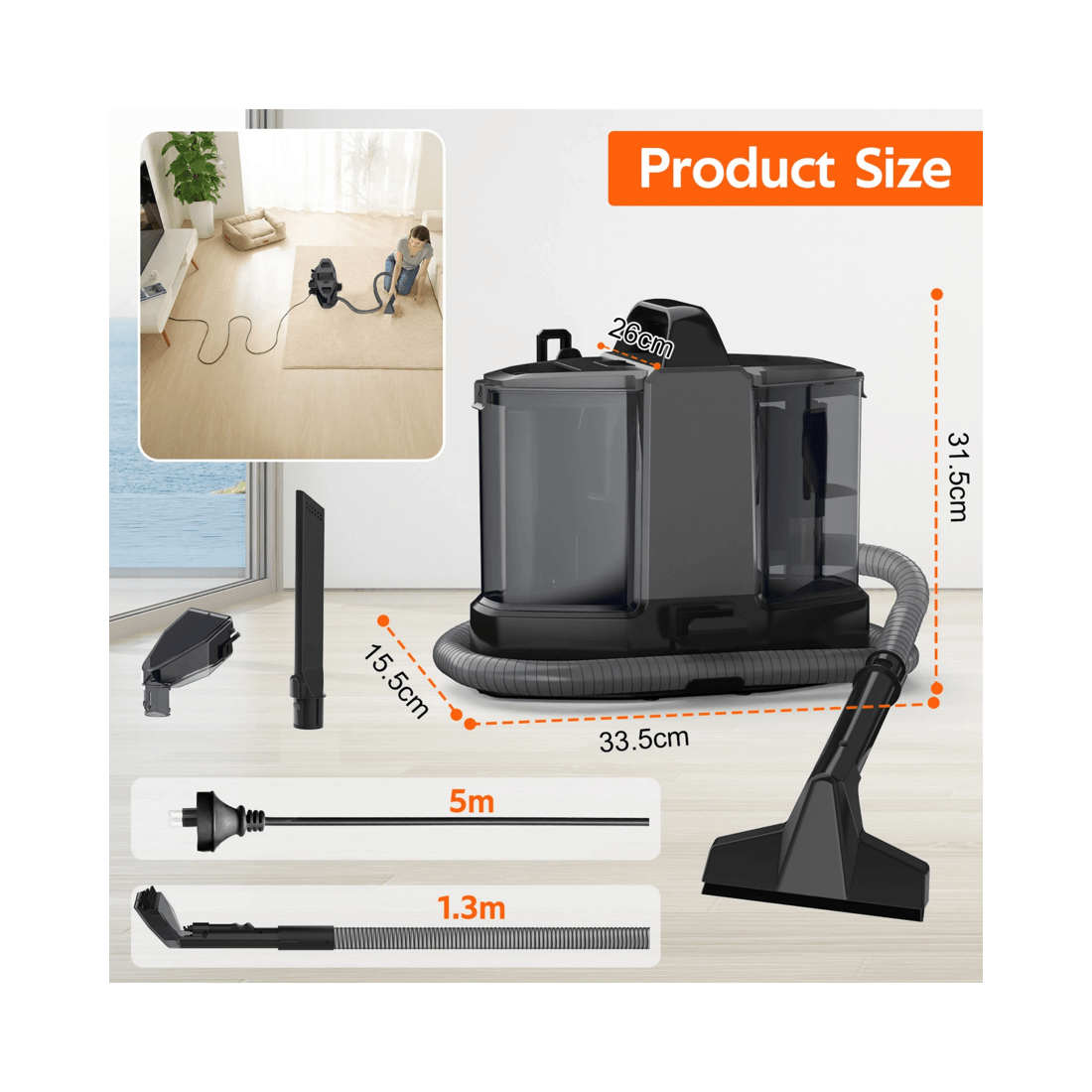 7 Advwin Spotclean, Portable Carpet And Upholstery Cleaner, For Pets, Carpet, Area Rugs, Couches, Upholstery, Car, 7 of 7