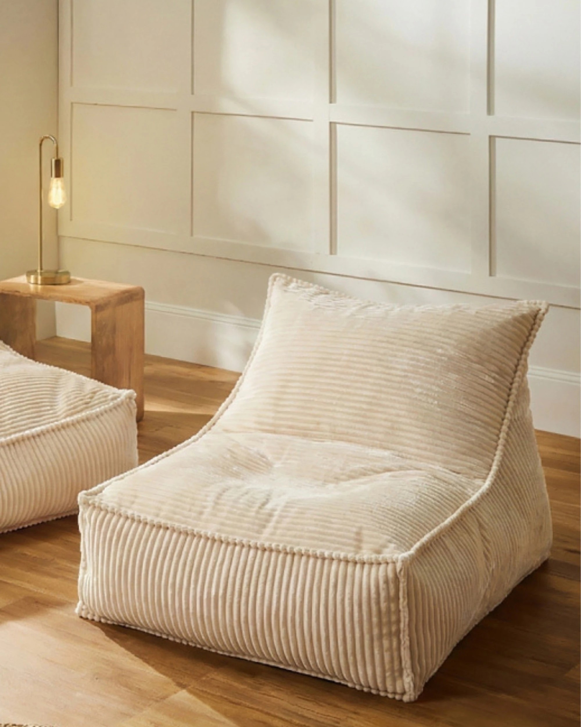 1 Cadence & Co. Wilde Ribbed Luxe Fleece Bean Bag Lounge Cover - Vanilla Cream, 1 of 7