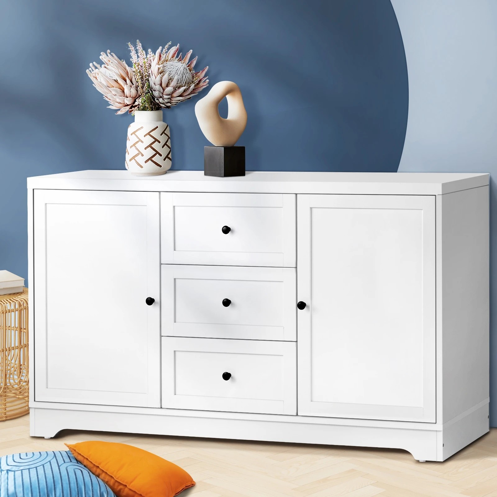 2 Oikiture Hamptons Buffet Sideboard
 - White, 2 of 10