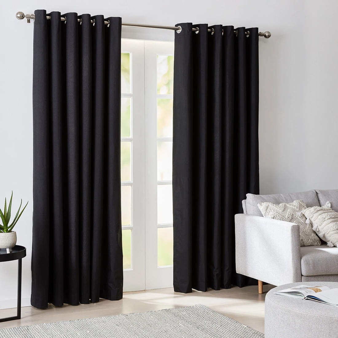 5 Monaco Wide Width Block Out Curtain - Black - 240cm x 213cm, 5 of 5