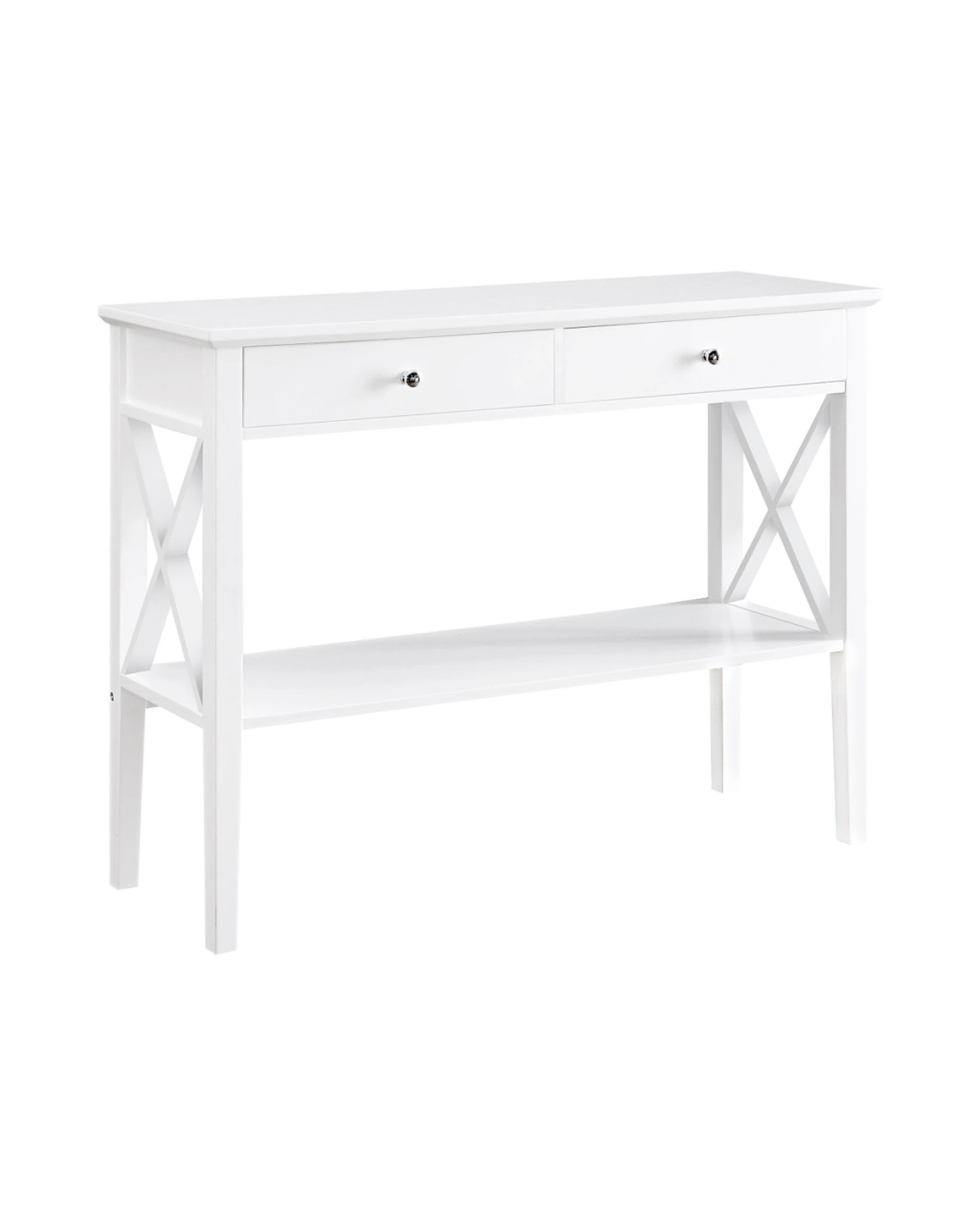 1 Alpine Bay Long Island Console Table 2 Drawer 100cm - White, 1 of 9