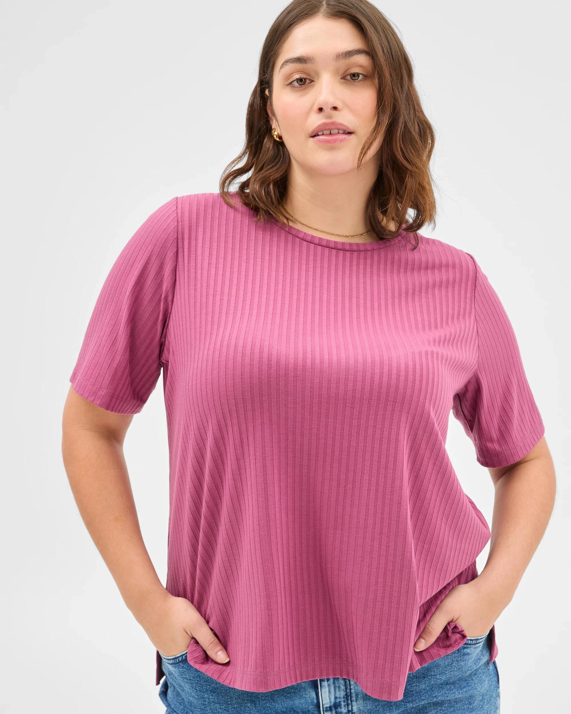 4 Target Plus Size Rib Layering T-Shirt DAMSON, 4 of 6