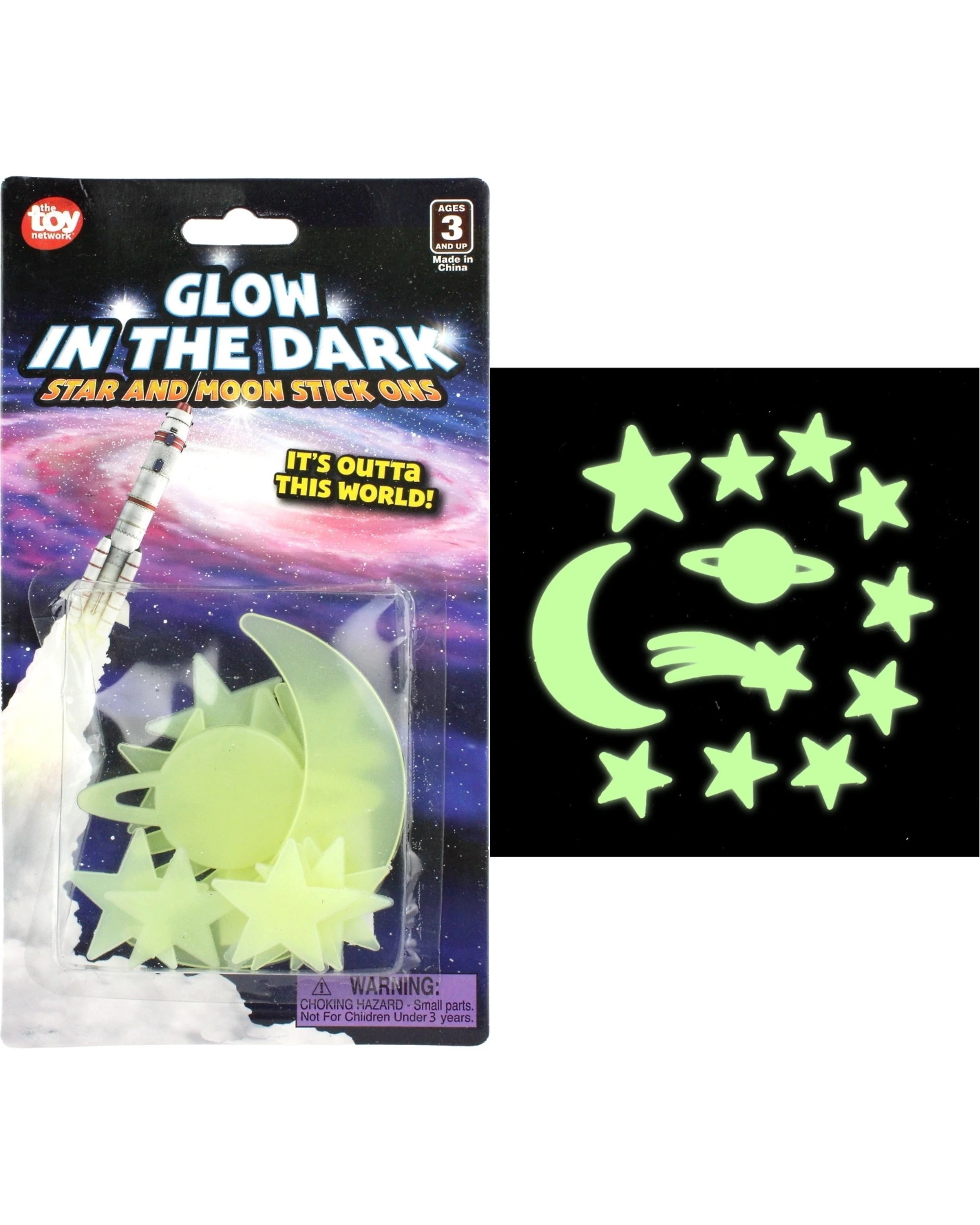 1 Partyrama Glow in the Dark Stars and Moon Decorations, 1 of 1