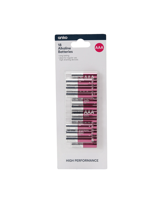 High Performance Alkaline Batteries - AAA, Pack o