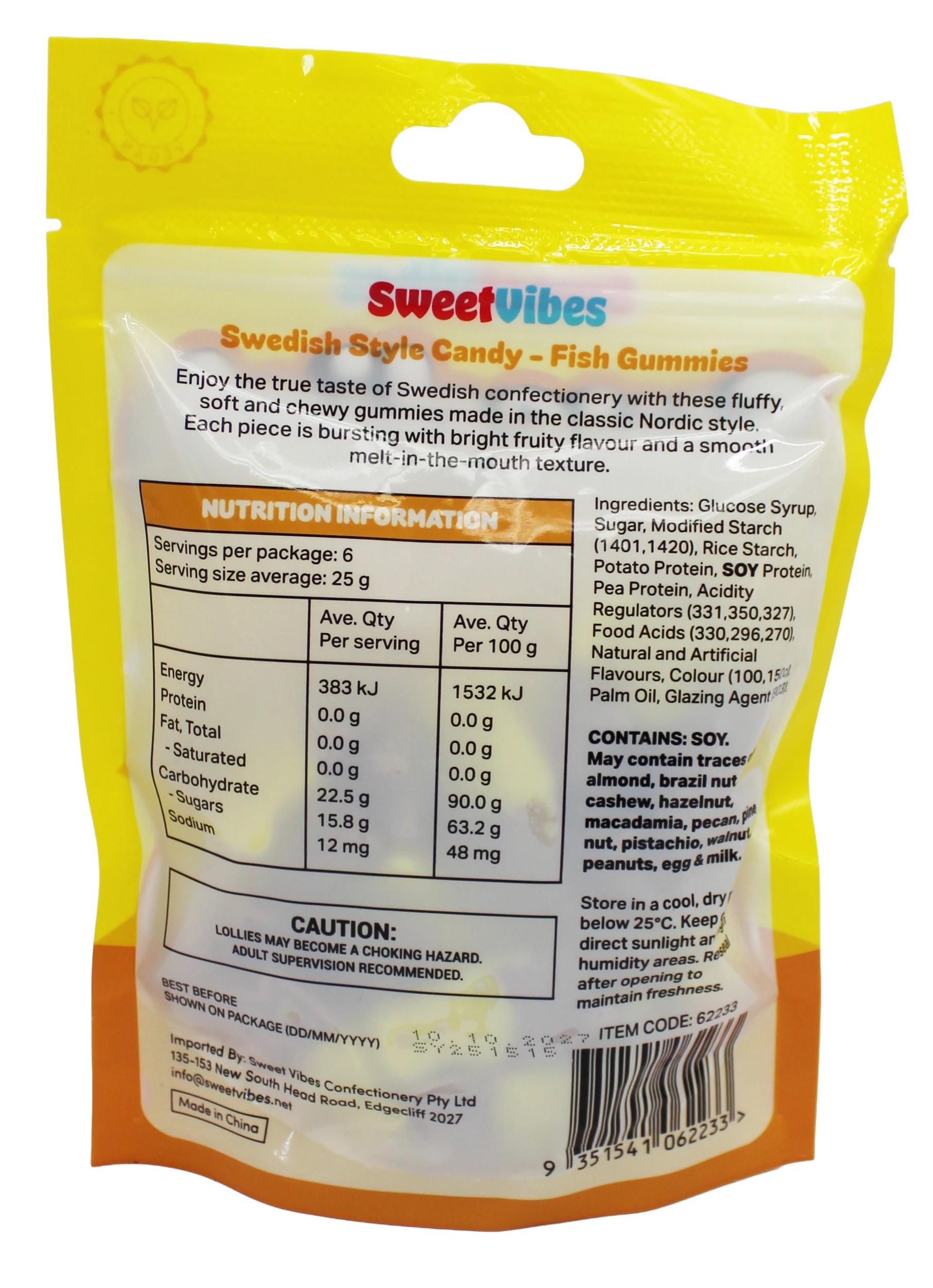 2 Sweet Vibes Swedish Style Candy Fish Gummies 150g - Banana Toffee, 2 of 2