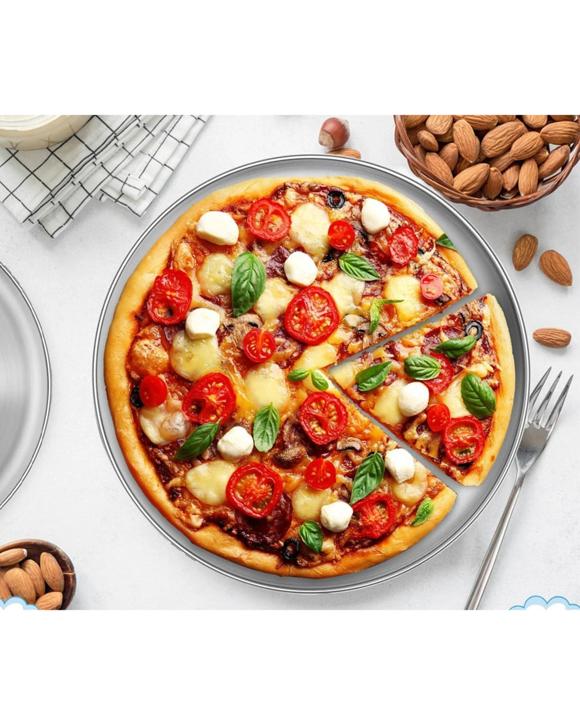 Avanti Aluminium Pizza Tray Pan Round 25cm Durable Smooth Even Surface - Silver