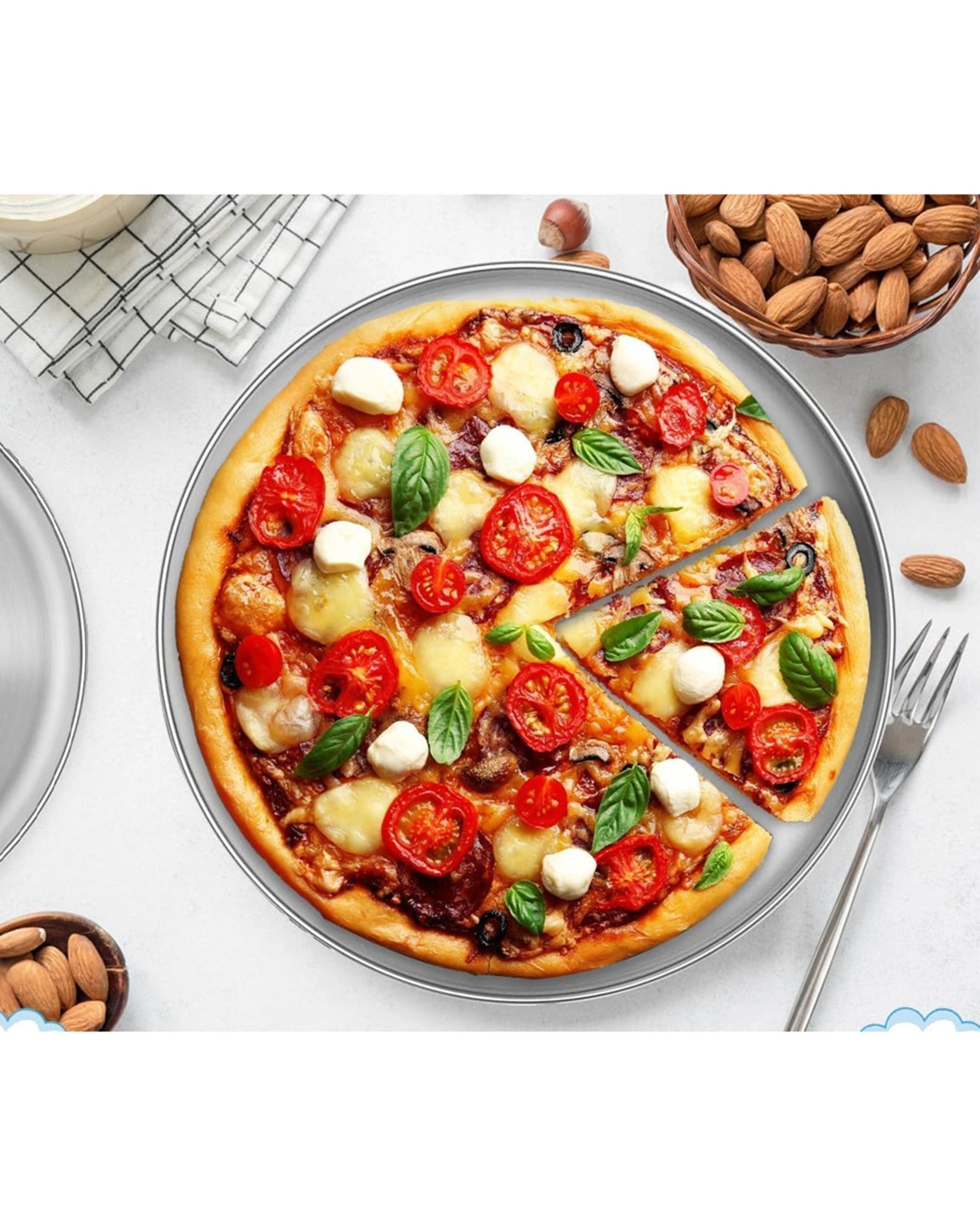 1 Avanti Aluminium Pizza Tray Pan Round 25cm Durable Smooth Even Surface - Silver, 1 of 4