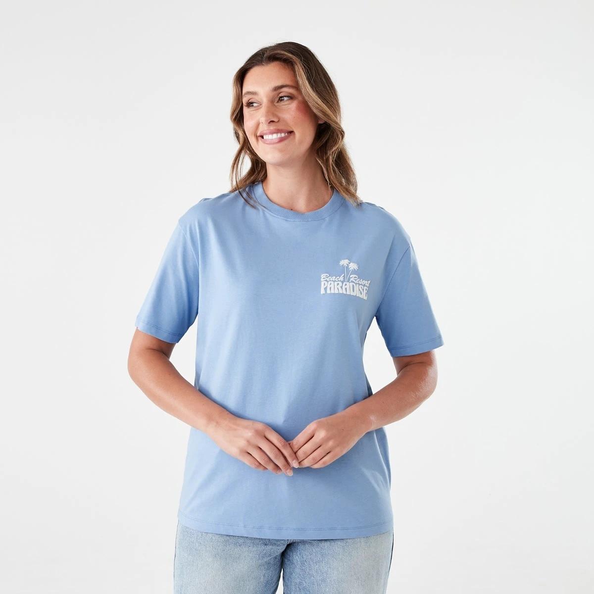 1 Short Sleeve Oversized Boyfriend T-shirt Paradise, 1 of 6