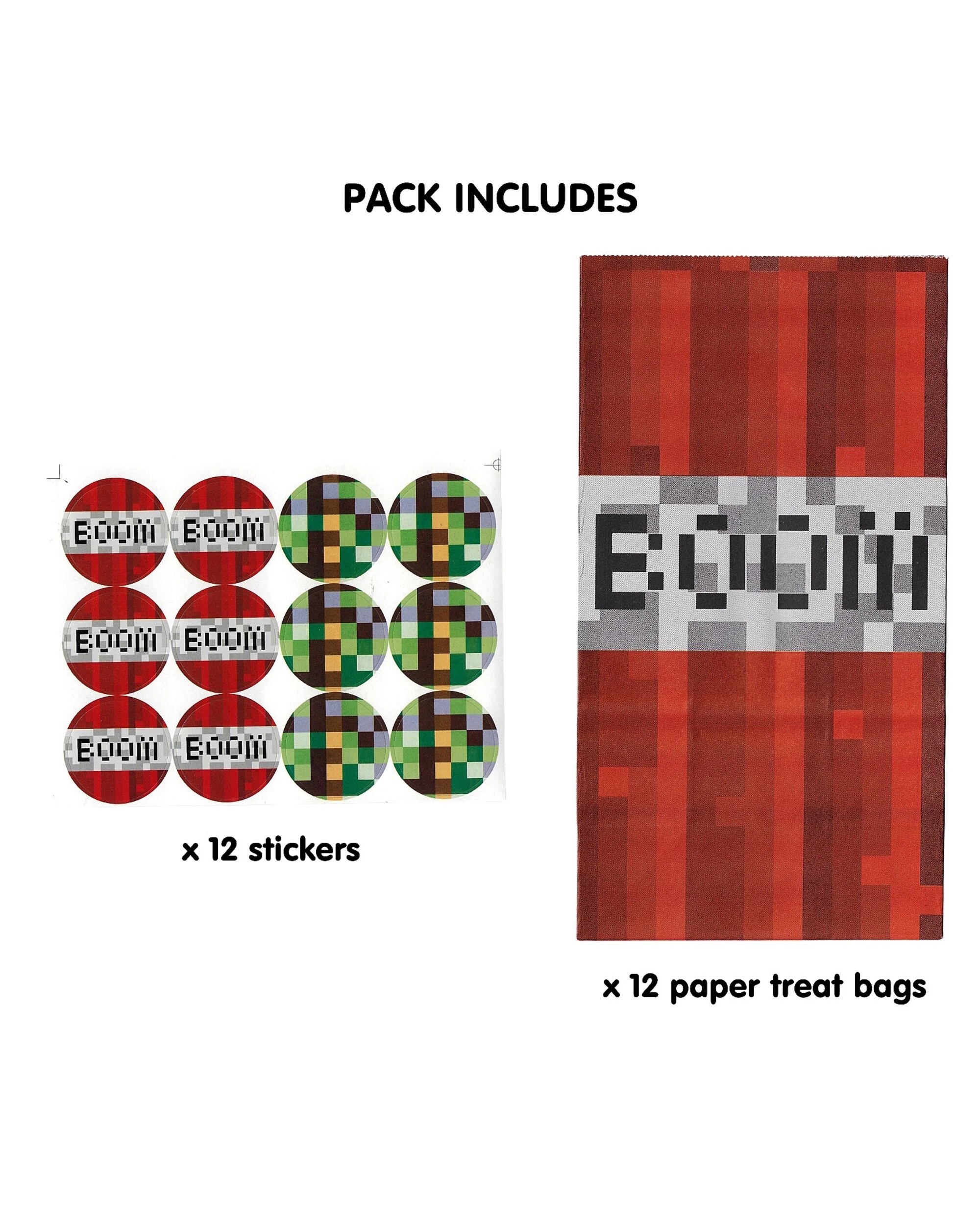 2 Party Maker Boom Gamer Paper Party Bags With Stickers Pack of 12 - Red, 2 of 5