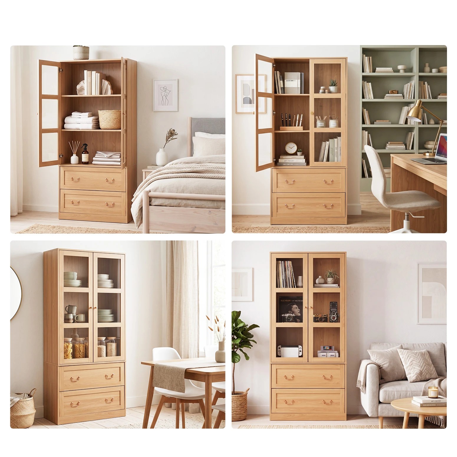 9 Artiss Buffet Cabinet Sideboard Pantry Kitchen Storage 180cm Wood - Natural, 9 of 9