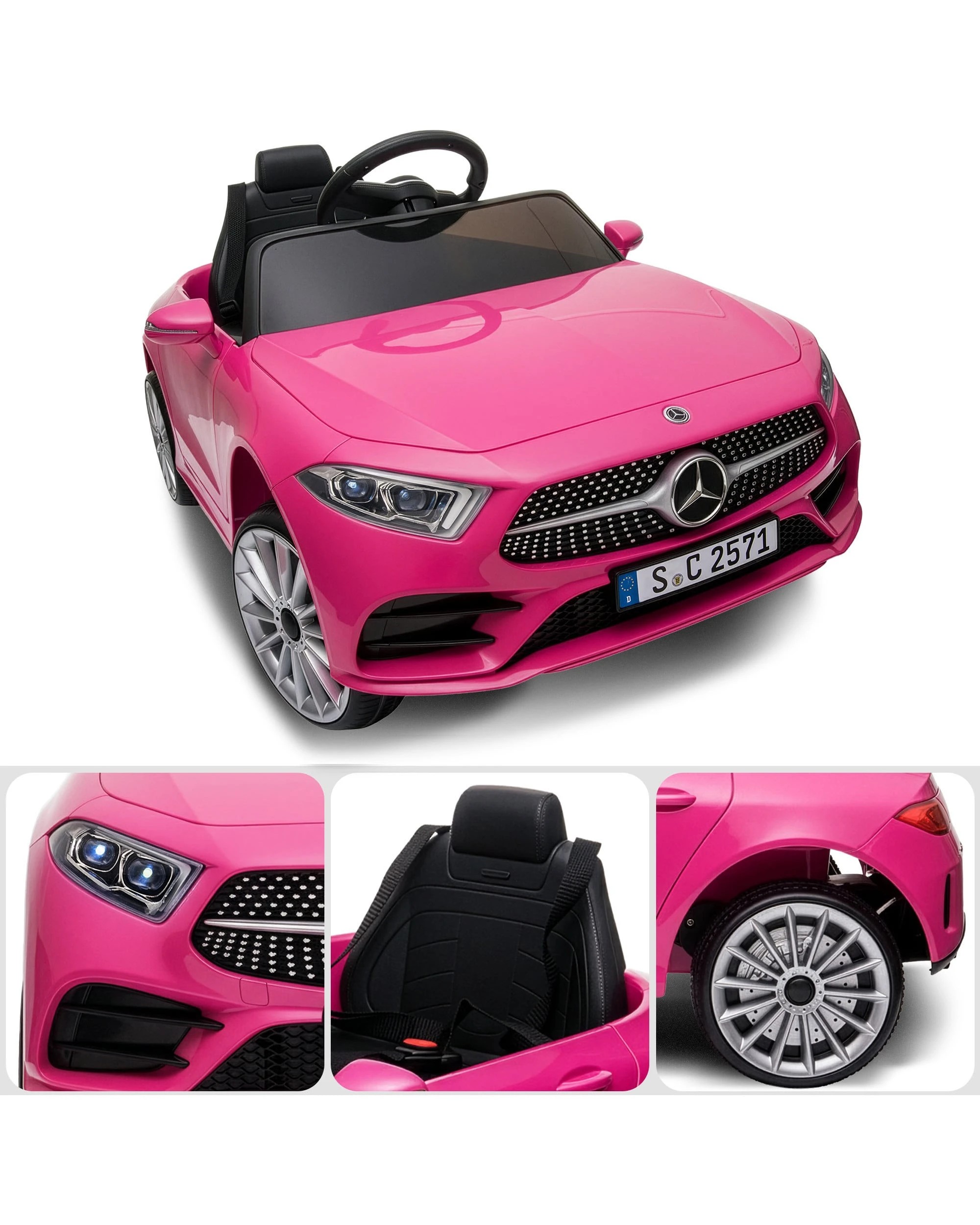 5 Kahuna Mercedes Benz CLS 350 Kids Electric Ride On Car with Remote Control - Pink - Pink, 5 of 6
