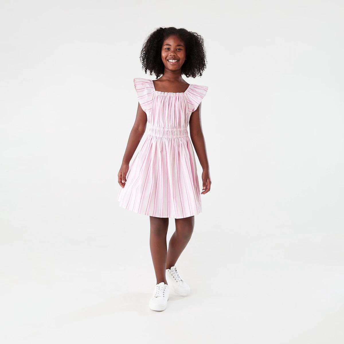 6 Shirred Frill Dress ROSY STRIPE MULTI, 6 of 7