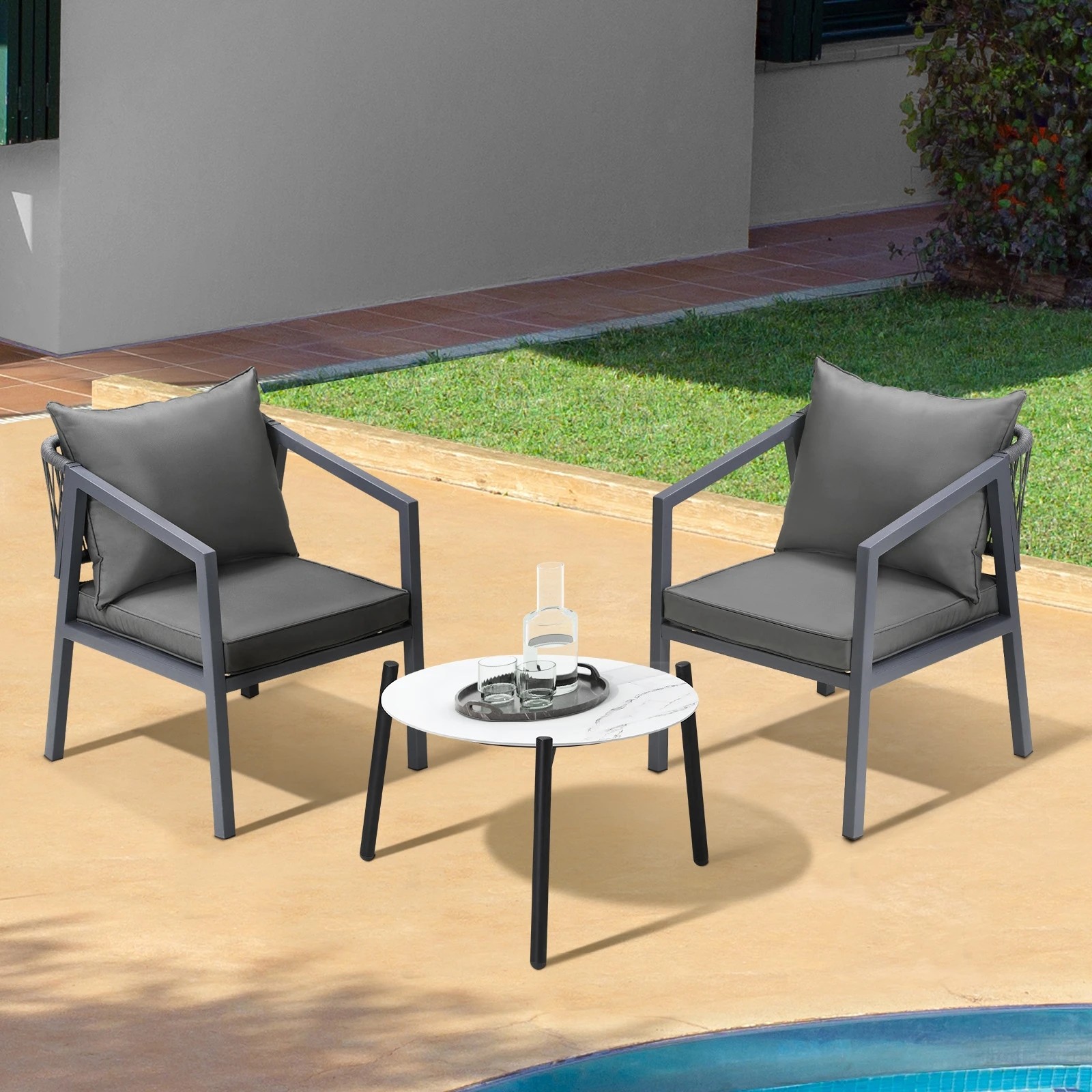10 Livsip 3pcs Outdoor Patio Setting Furniture Lounge Set 50cm Coffee Table
 - Multi, 10 of 10