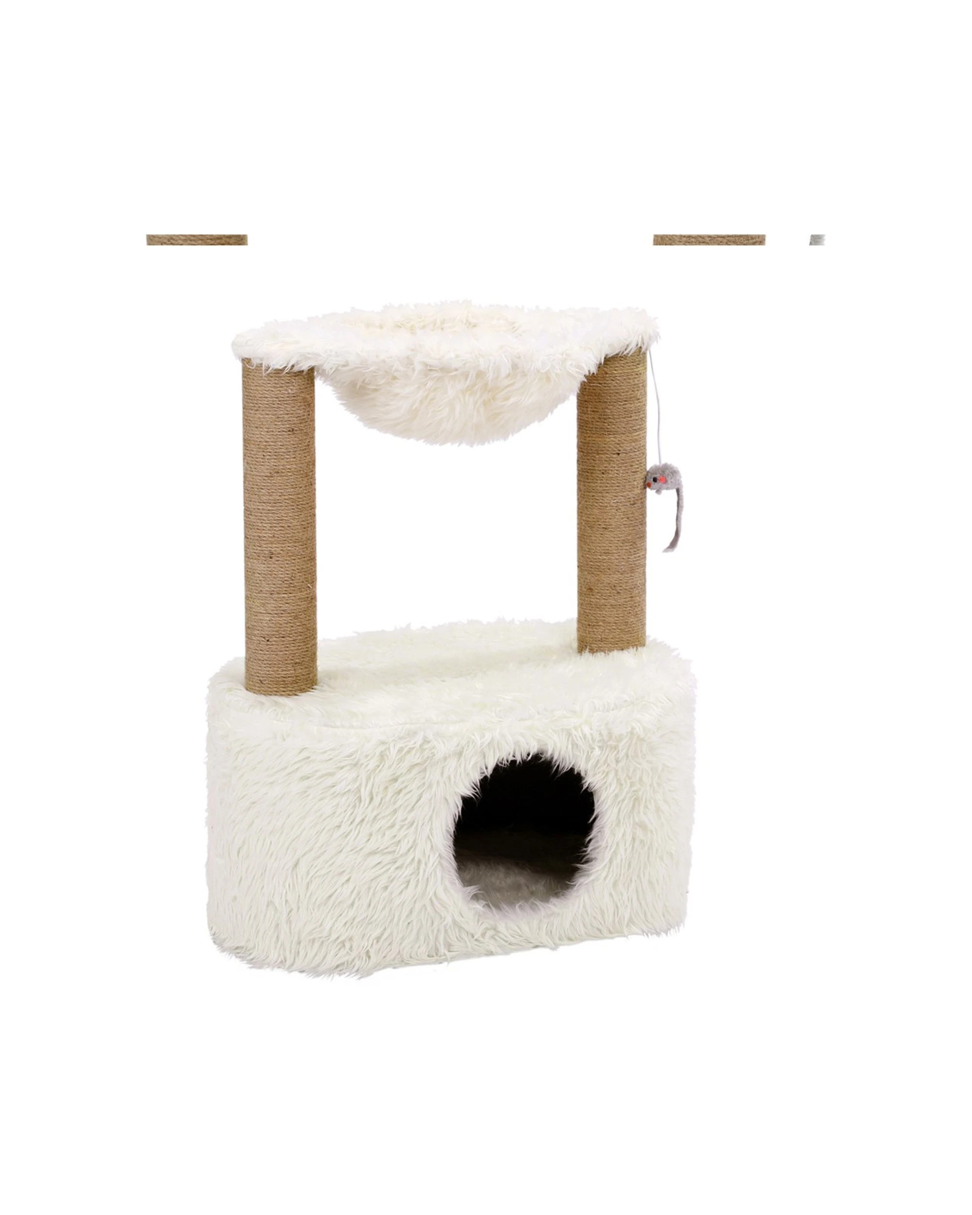 1 Paws And Claws 60cm Cat Condo Scratching Post With Sisal - Sand Colouring.
 - Natural, 1 of 4