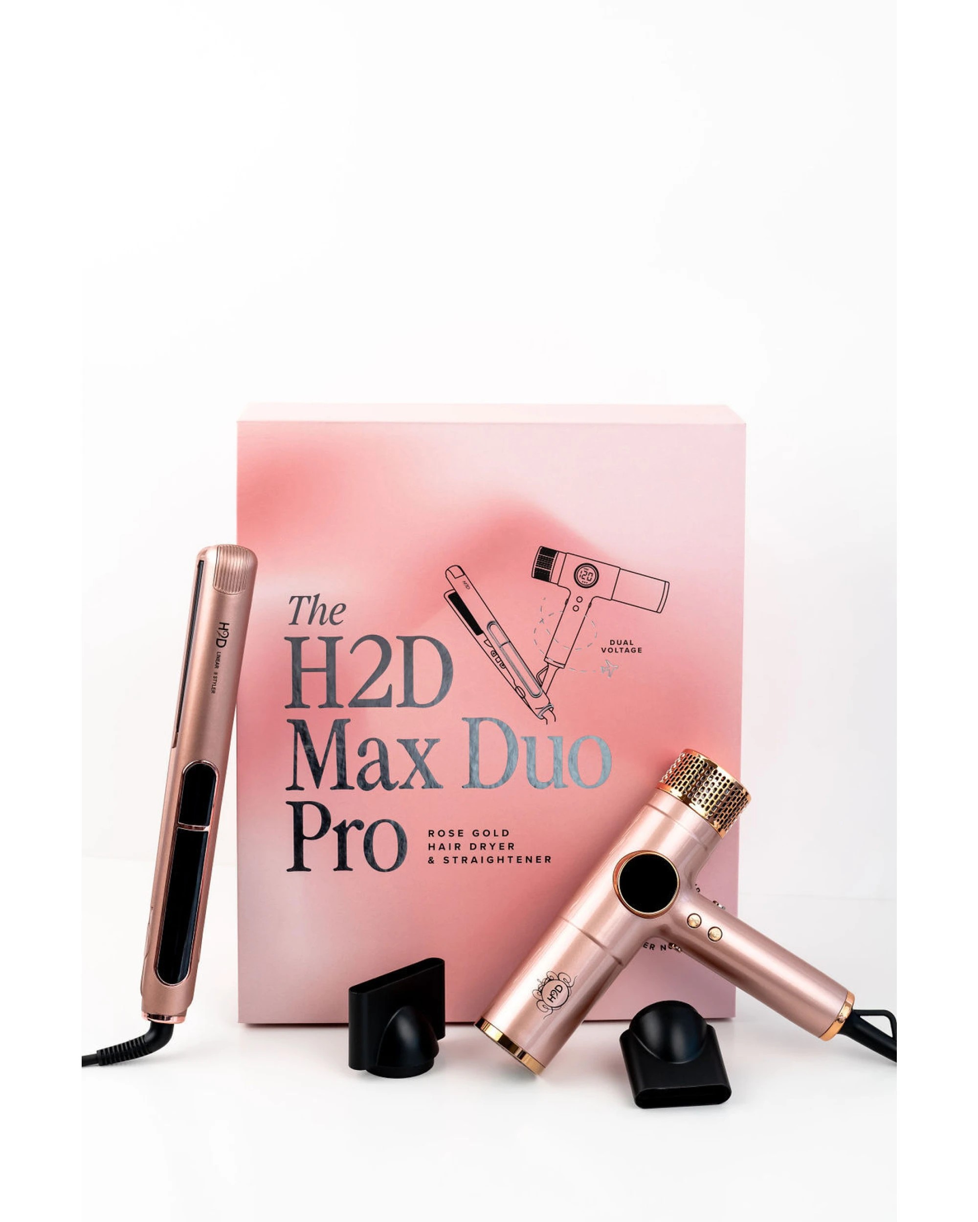 1 H2D Max Duo Linear Straightener & Blowdryer Combo - Rose Gold, 1 of 6