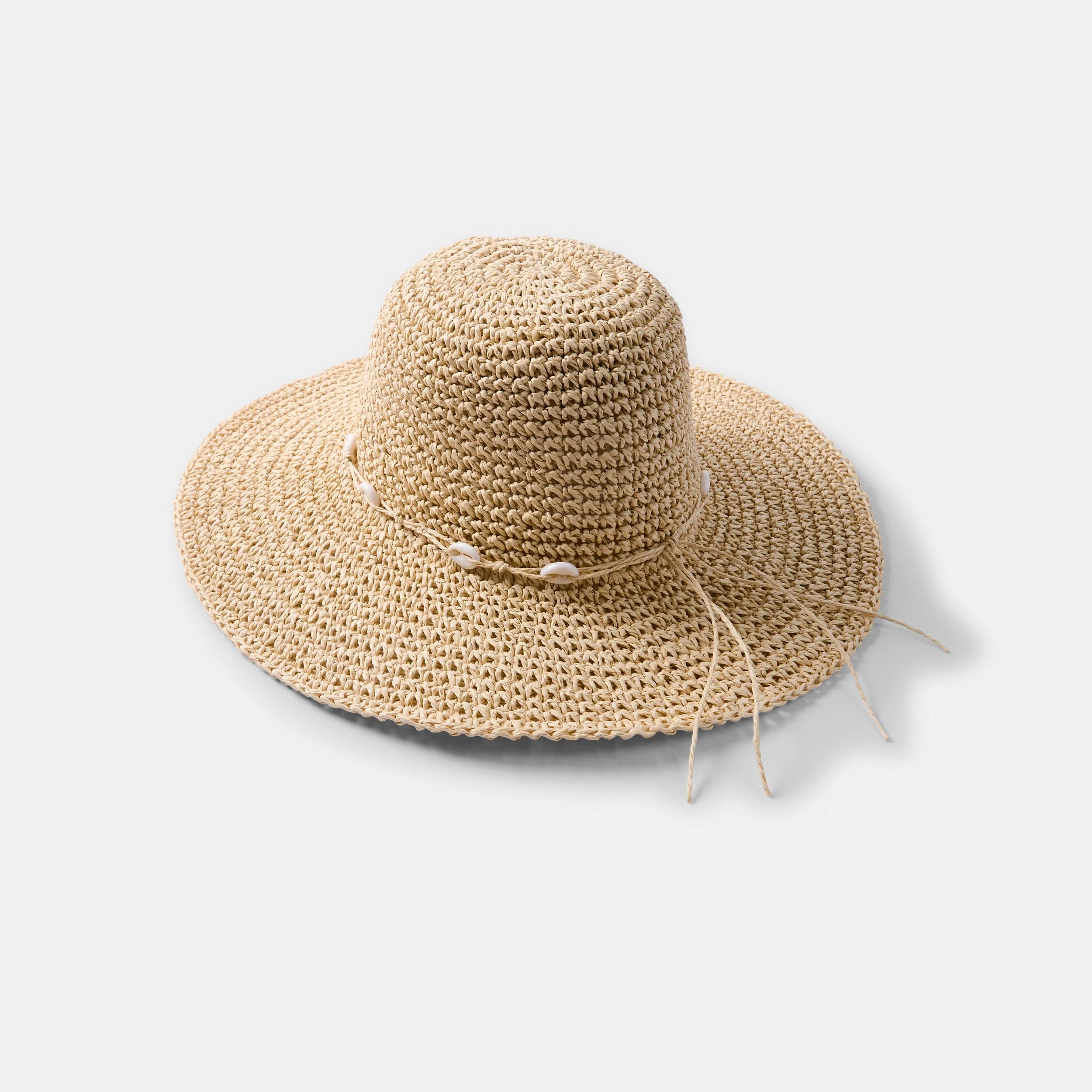 2 Crochet Wide Brim Hat Natural, 2 of 3