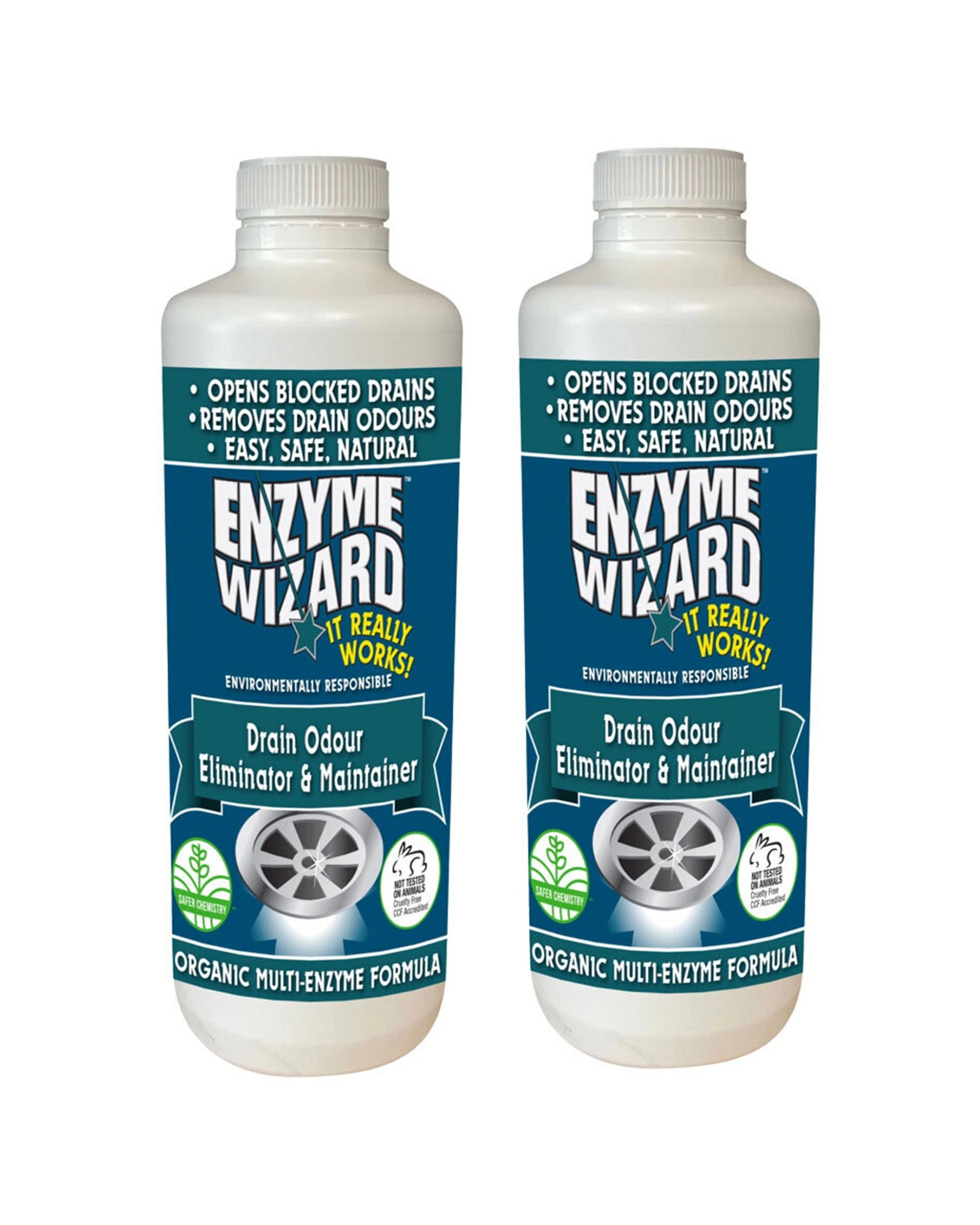 1 Enzyme Wizard Drain Odour Eliminator 2PK 1L - Multi, 1 of 1